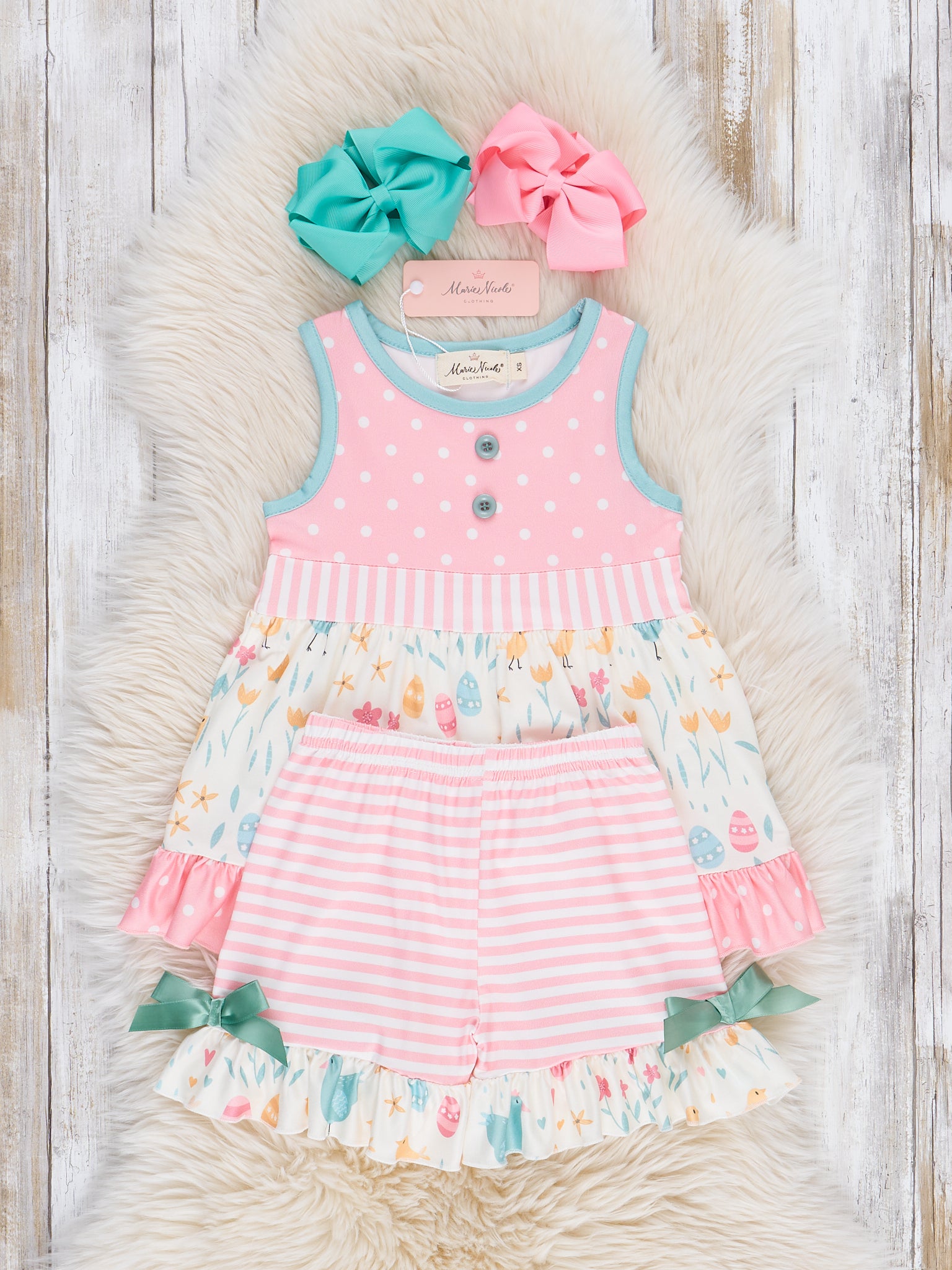 Chicken Egg Hunt Ruffle Outfit - Marie Nicole Clothing