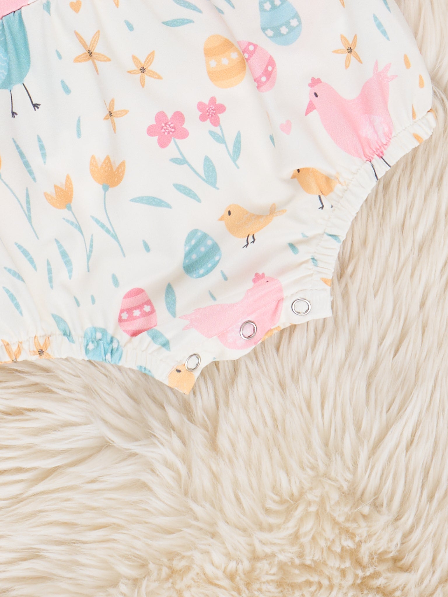 Chicken Egg Hunt Ruffle Bubble Romper - Marie Nicole Clothing