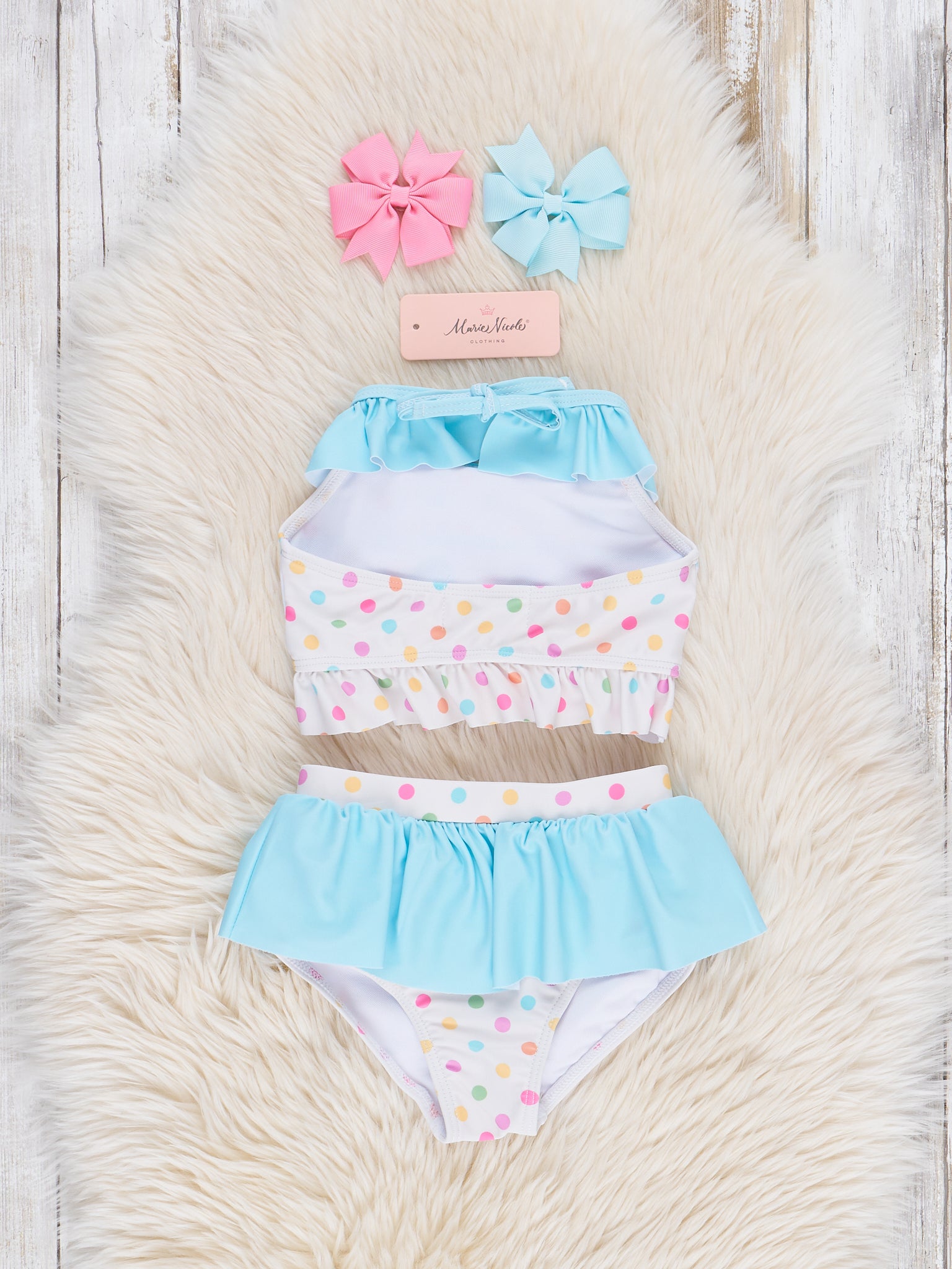 Ice Cream Ruffle 2 - Piece Swimsuit - Marie Nicole Clothing