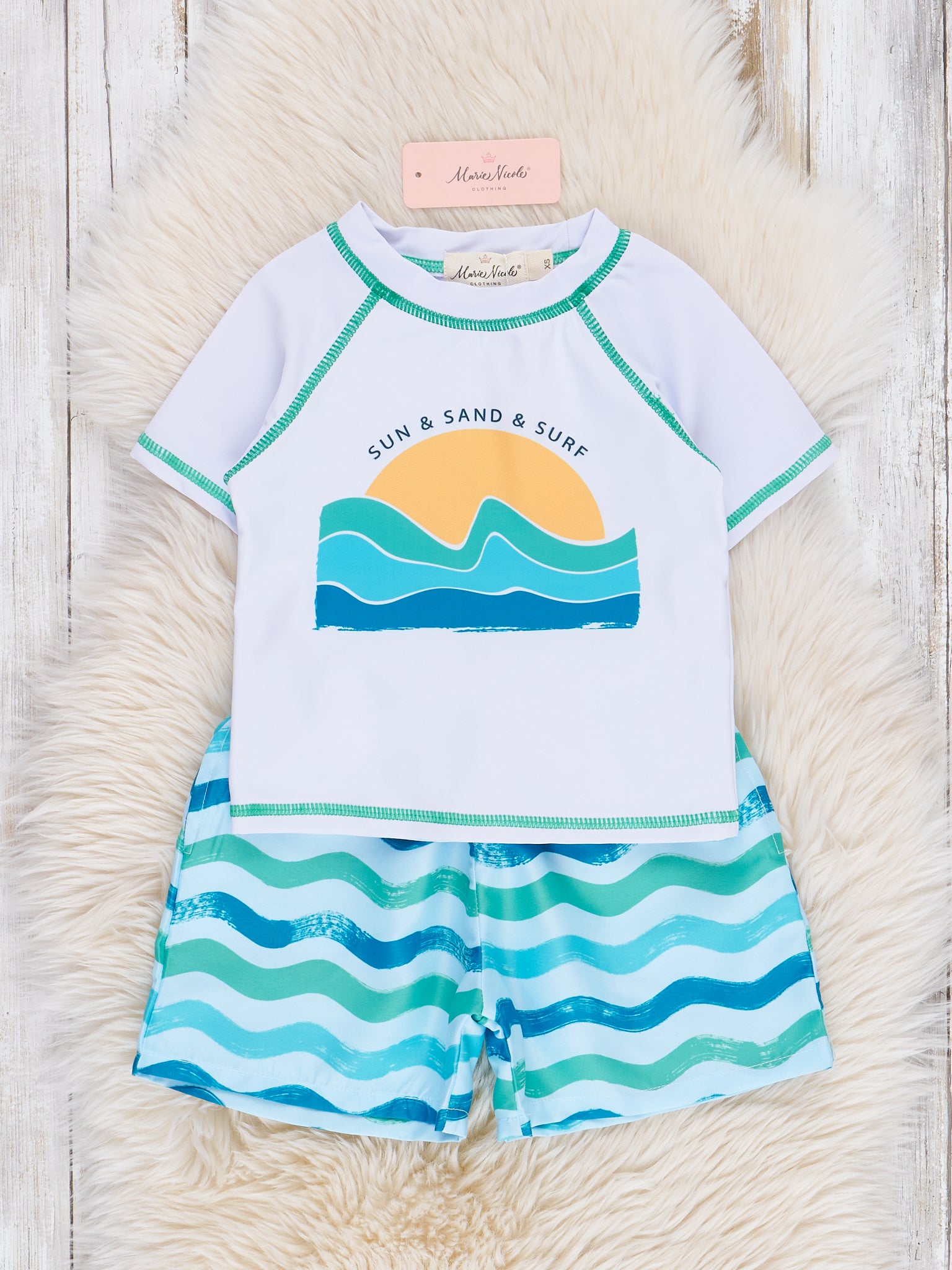 Catching Waves Rashguard Swim Set - Marie Nicole Clothing