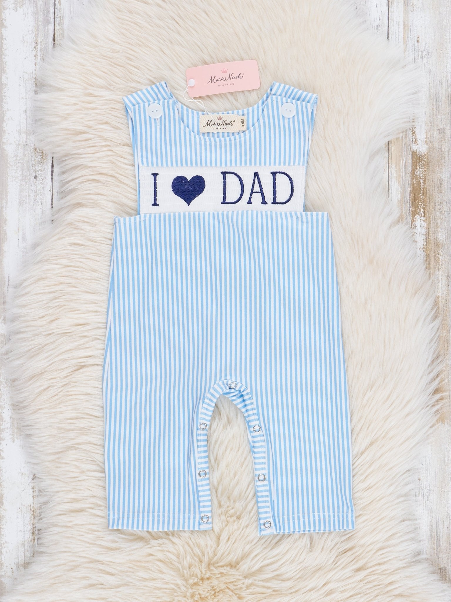 Blue Stripe Family Love Johnny - Marie Nicole Clothing