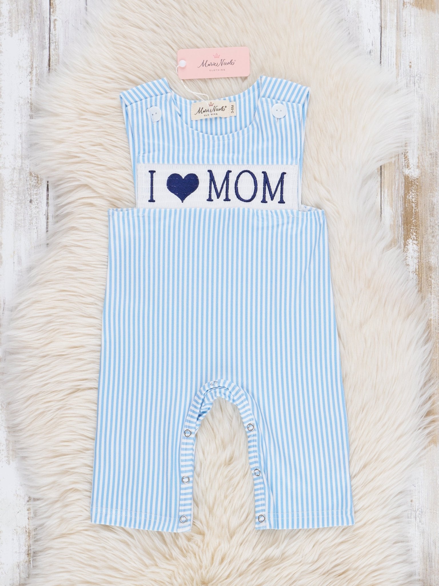Blue Stripe Family Love Johnny - Marie Nicole Clothing