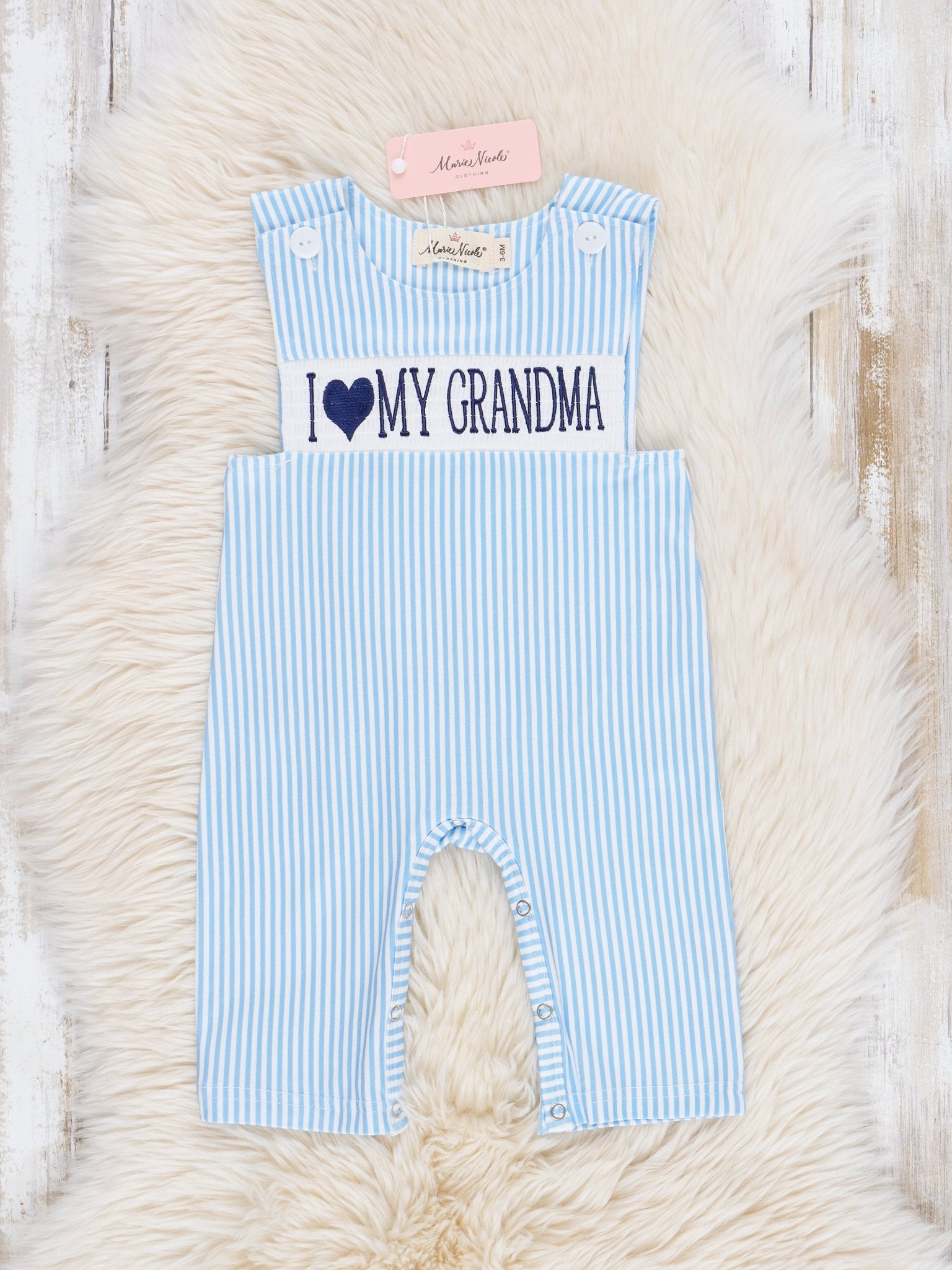 Blue Stripe Family Love Johnny - Marie Nicole Clothing