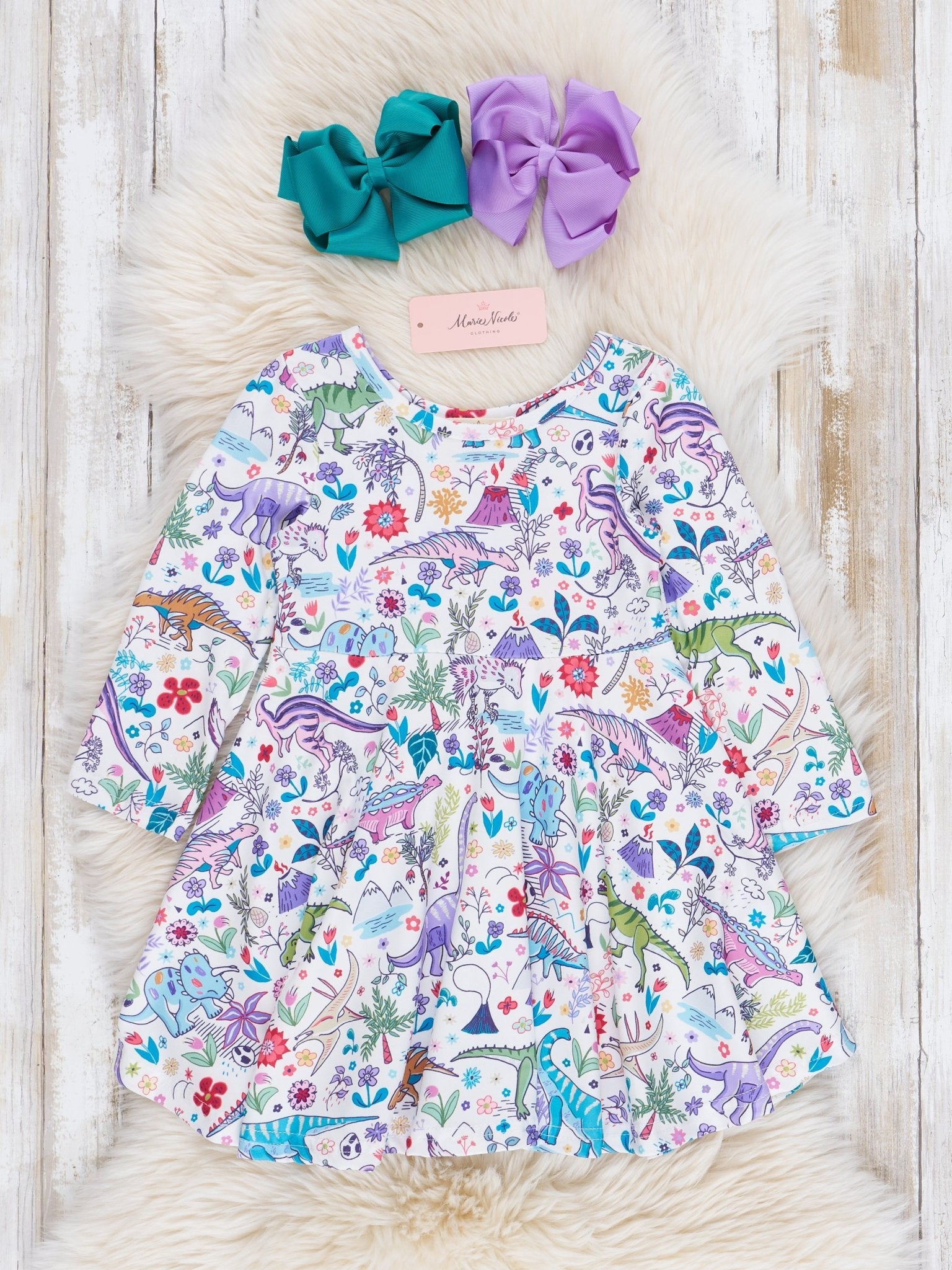 Dinosaur Camp Swing Dress - Marie Nicole Clothing