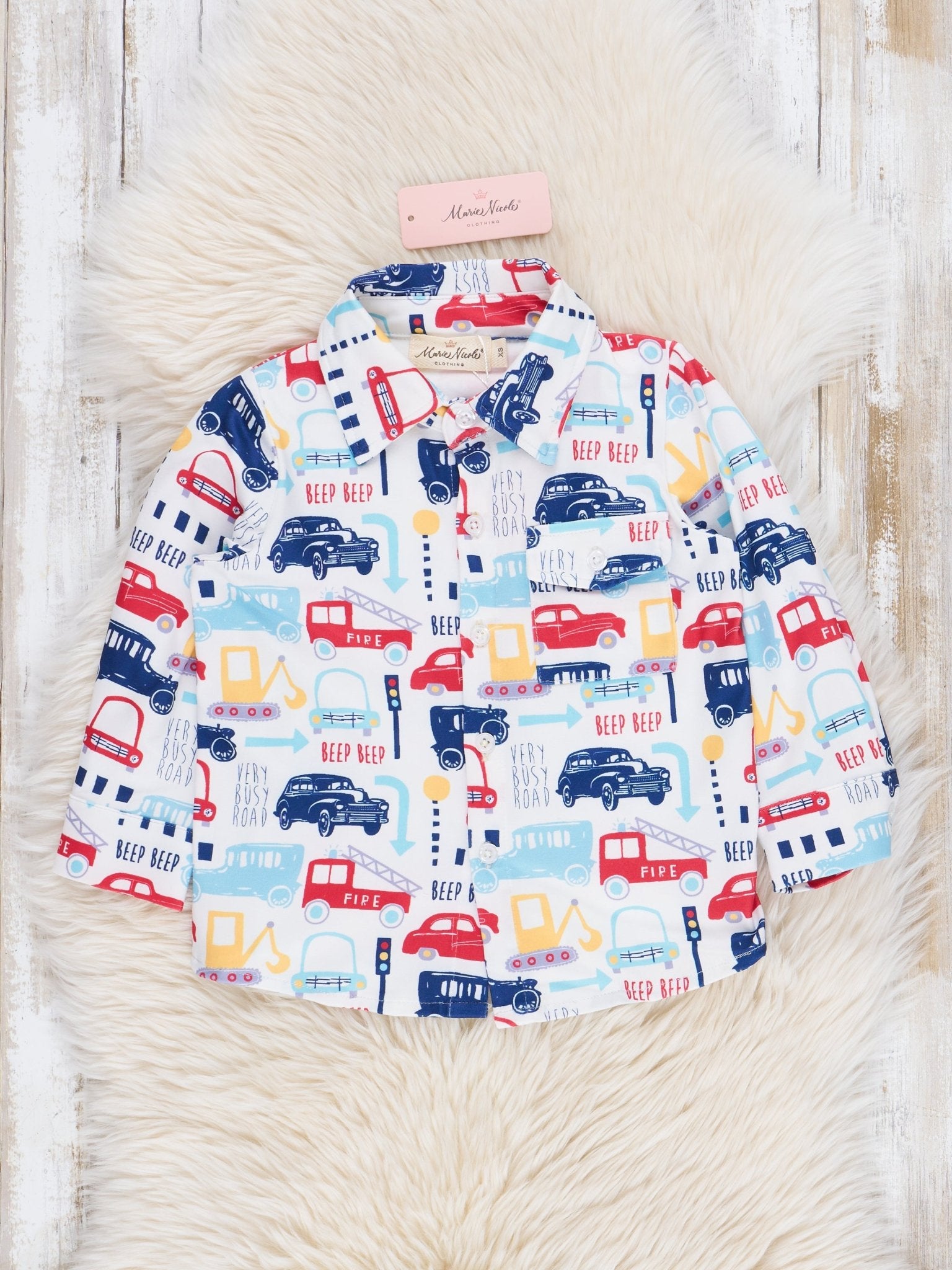 Blue Road Travelers Button Up Shirt - Marie Nicole Clothing