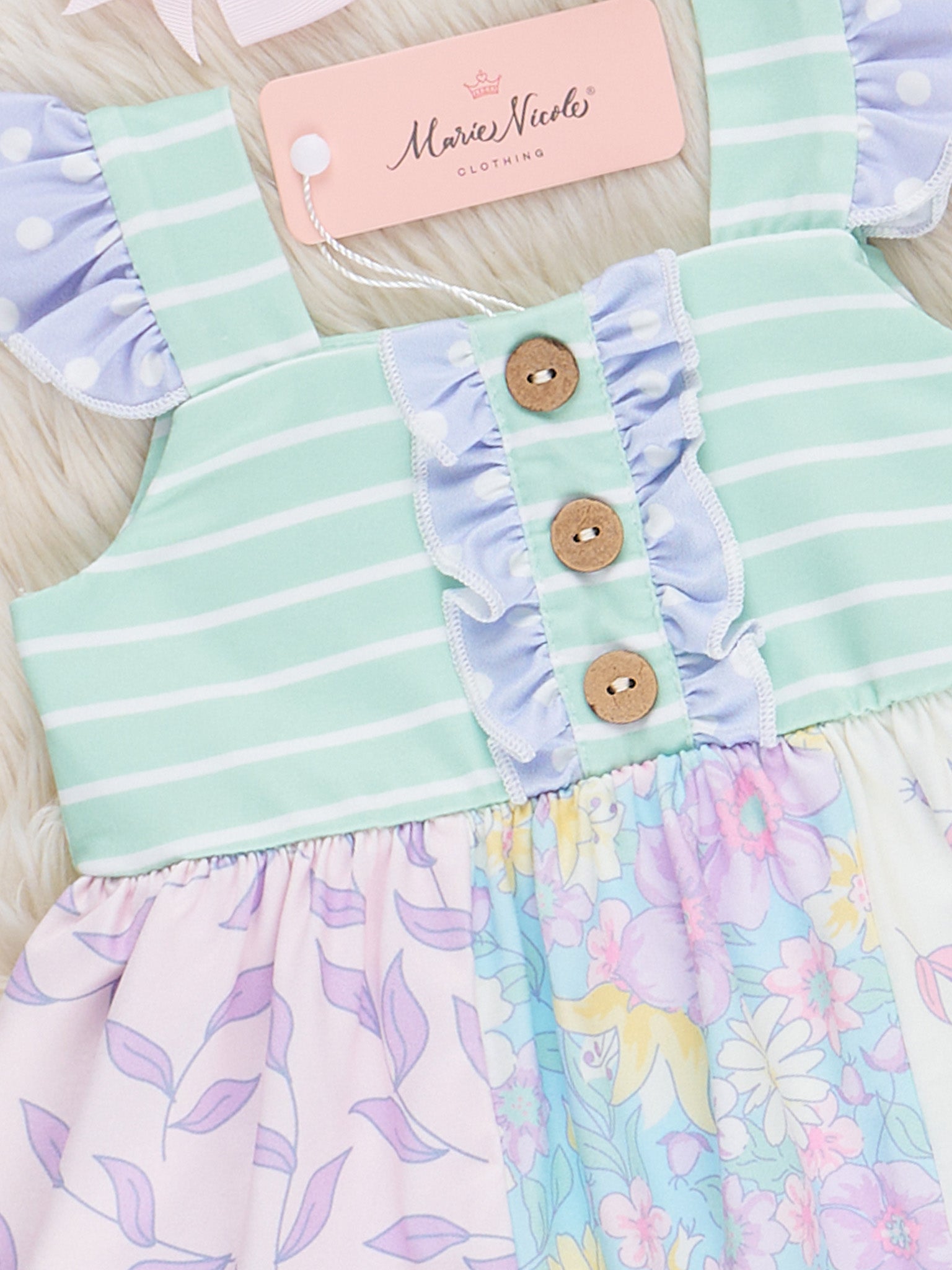 Pastel Buds & Blooms Ruffle Bubble Romper - Marie Nicole Clothing