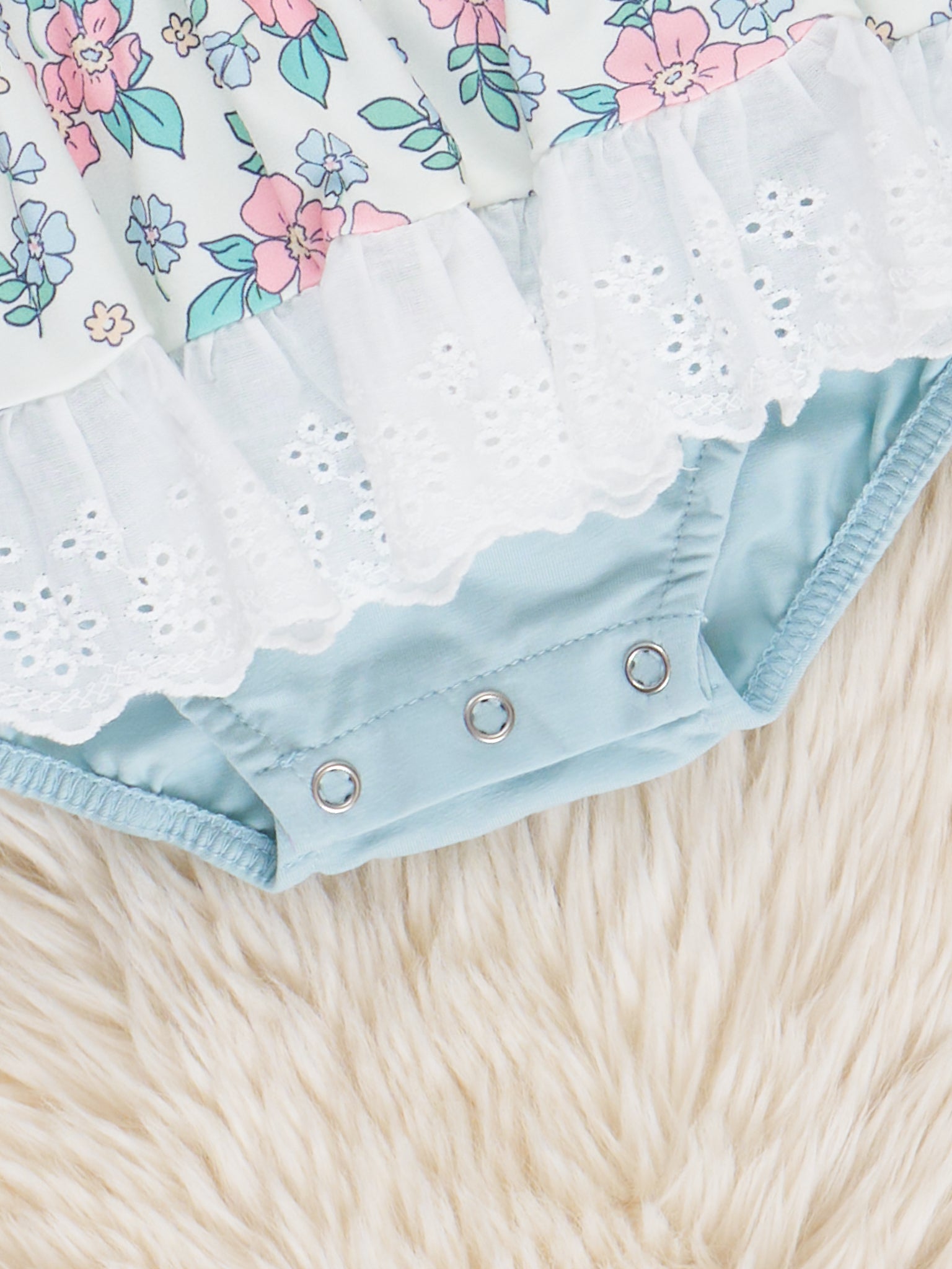 Floral Chicken Lacy Ruffle Bubble Romper - Marie Nicole Clothing