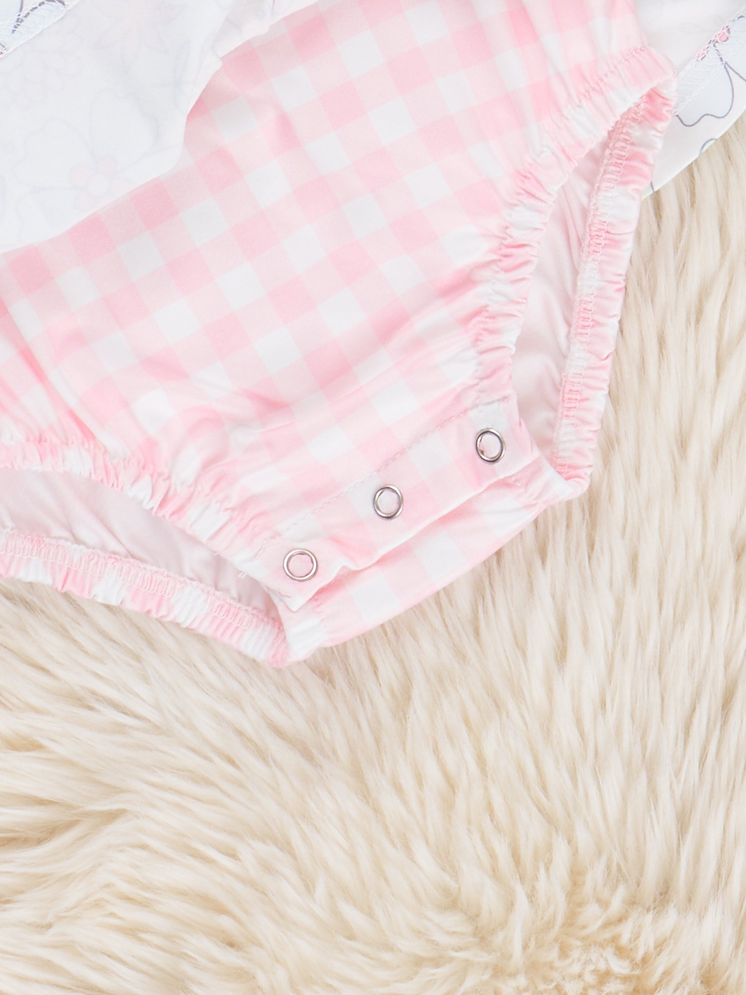Sweet Wildflowers Gingham Peplum Bubble Romper - Marie Nicole Clothing
