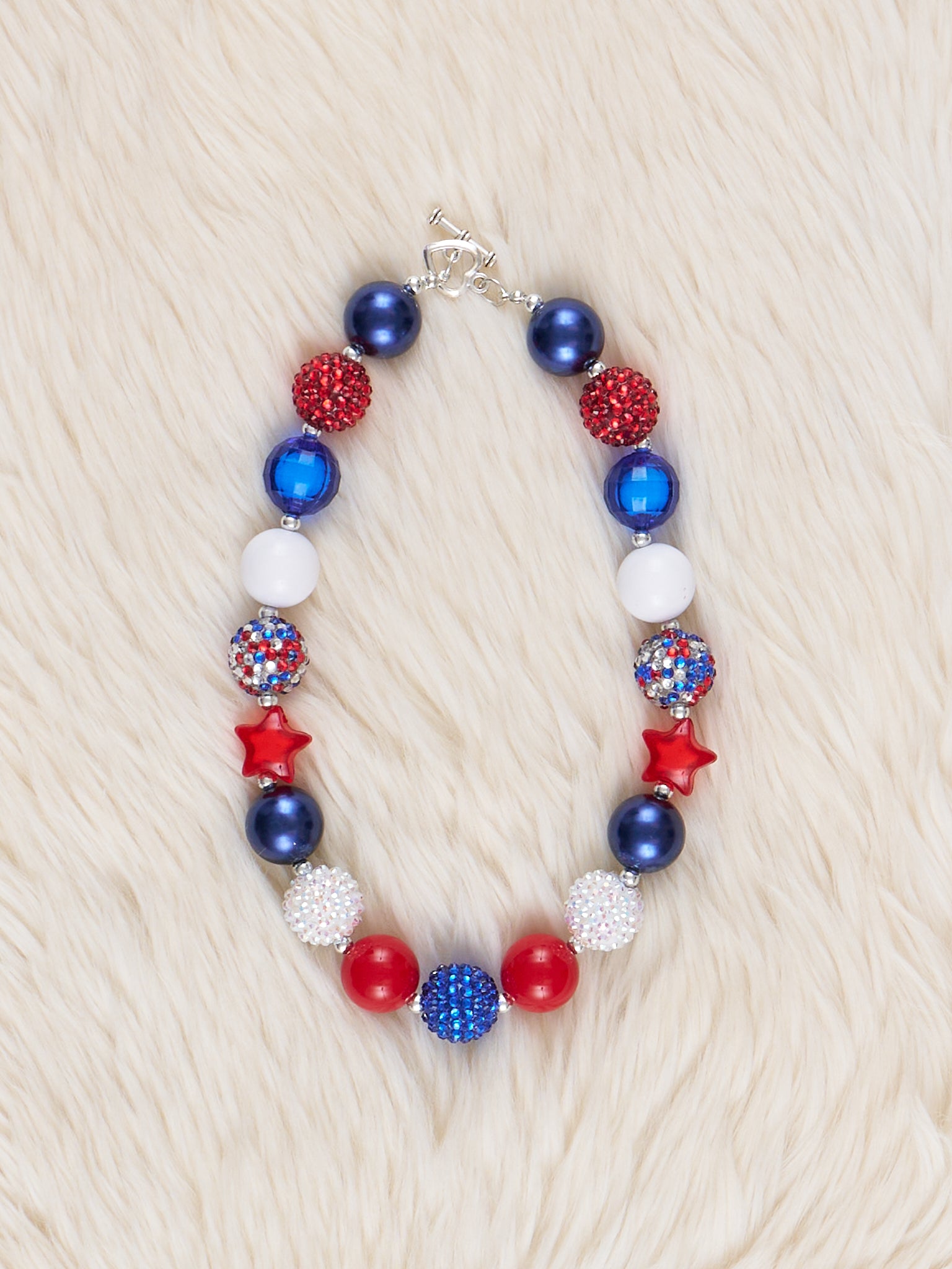 Independence Sparkles Bubblegum Necklace - Marie Nicole Clothing