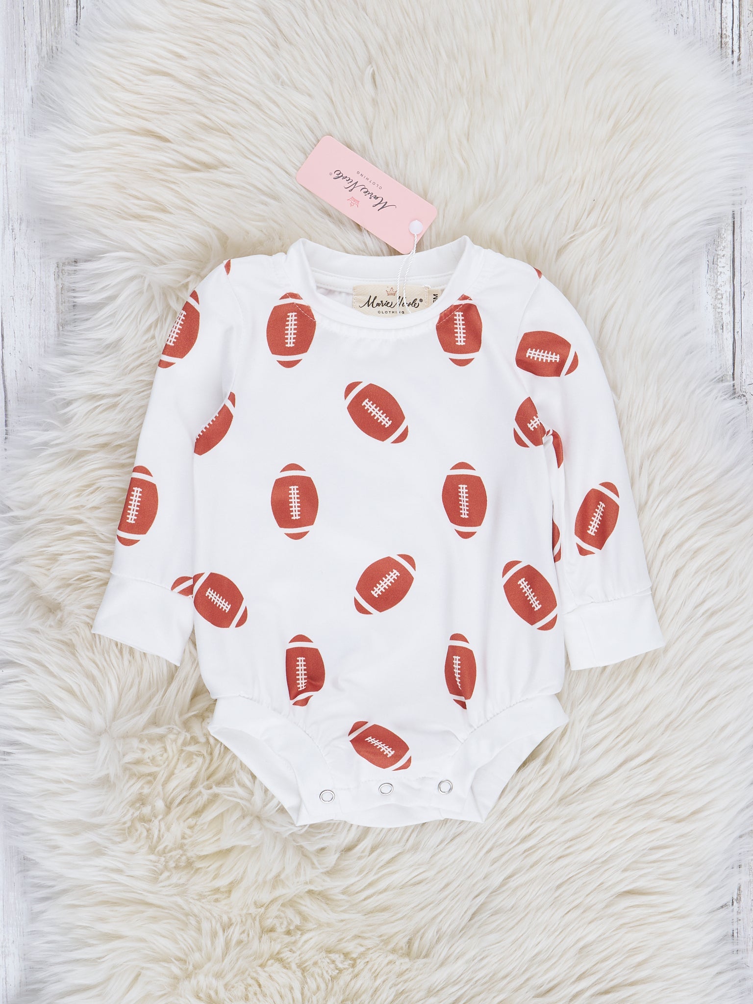 Bronze & White Touchdown Romper - Marie Nicole Clothing