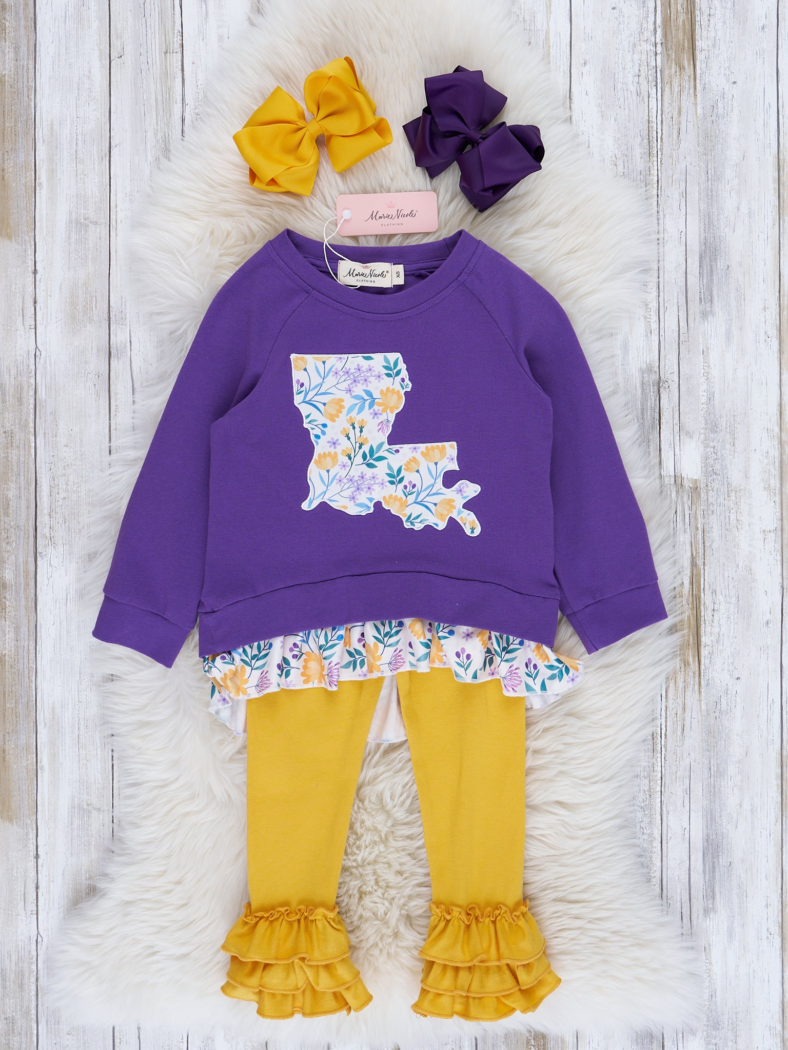 LA Purple Floral Cupcake Legging Outfit - Marie Nicole Clothing