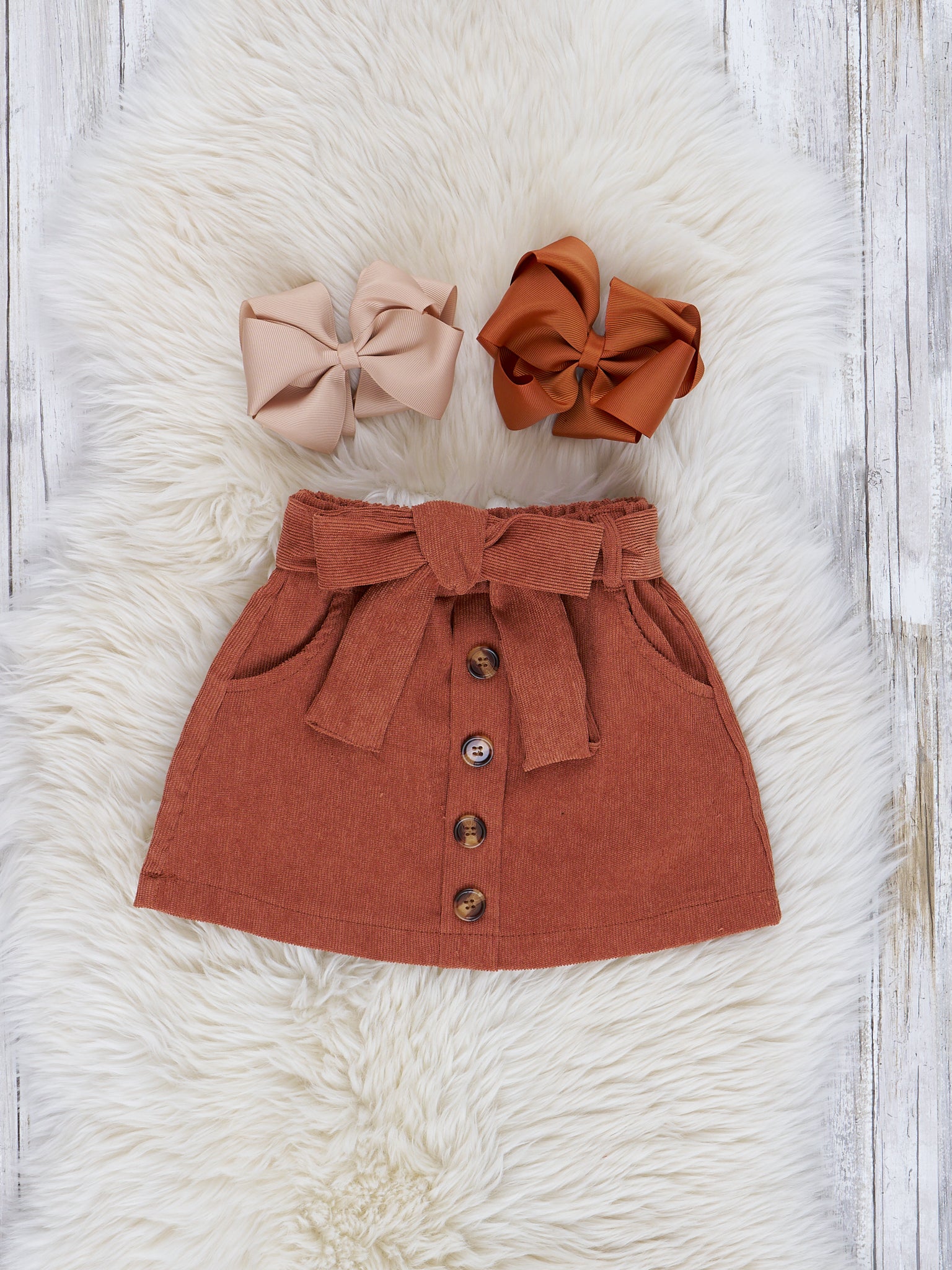 Cream & Sepia "Thankful" Suede Skirt Outfit - Marie Nicole Clothing