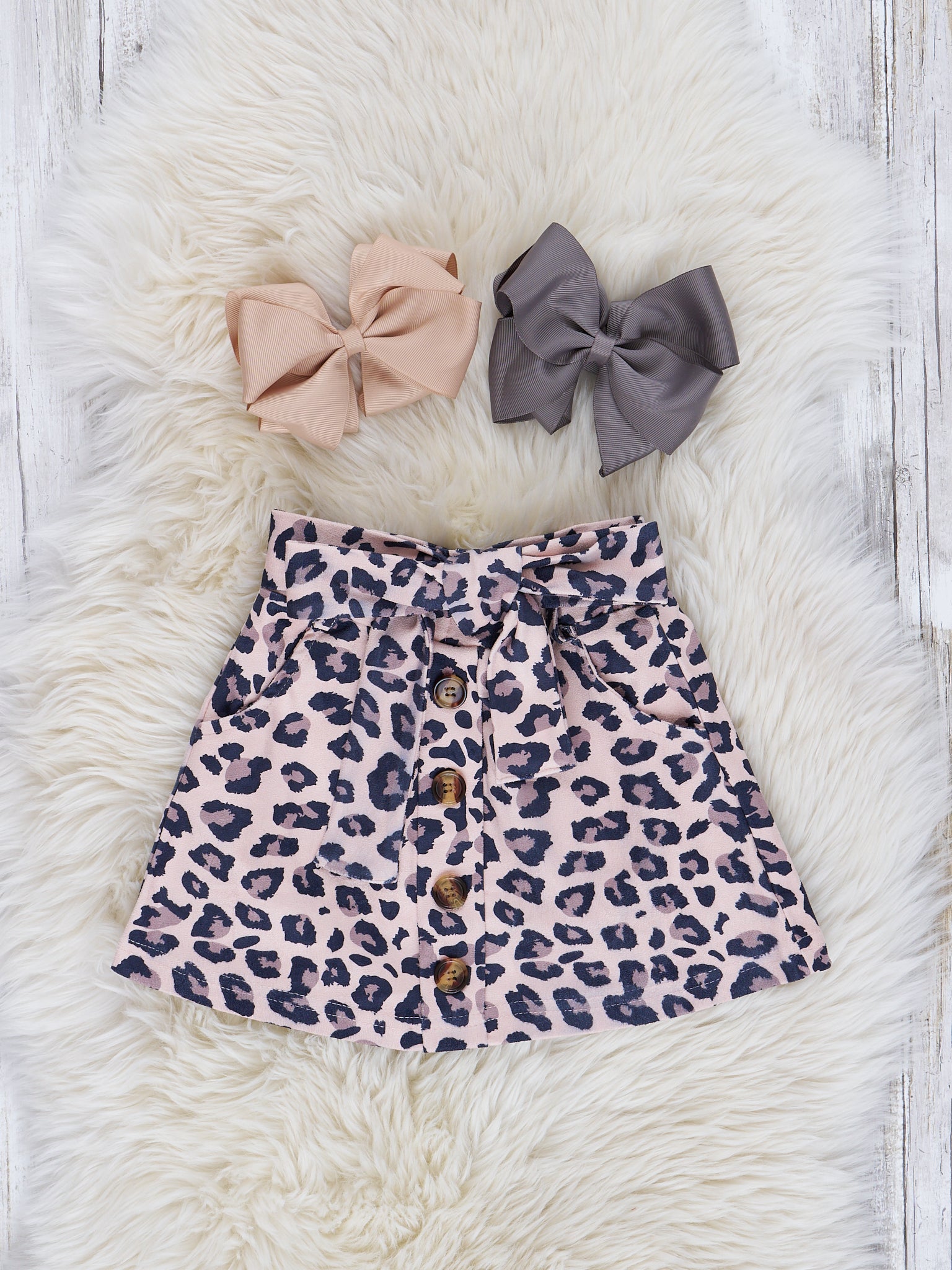 Pink & Leopard Pumpkin Pie Outfit w/ Skirt - Marie Nicole Clothing