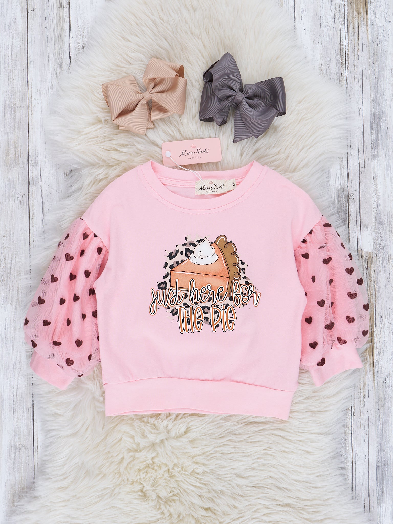 Pink & Leopard Pumpkin Pie Outfit w/ Skirt - Marie Nicole Clothing