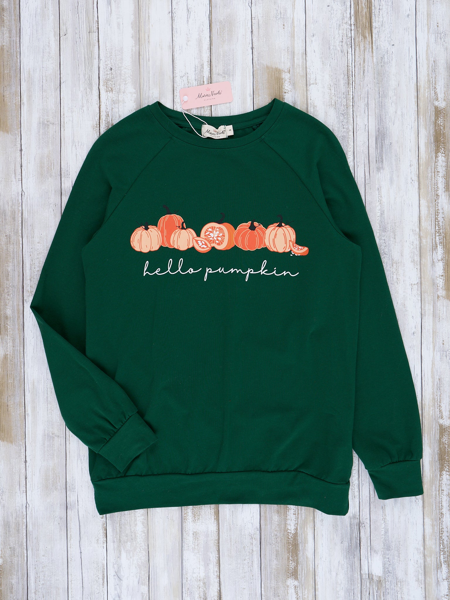Mom & Me Olive "Hello Pumpkin" Crew Neck - Marie Nicole Clothing