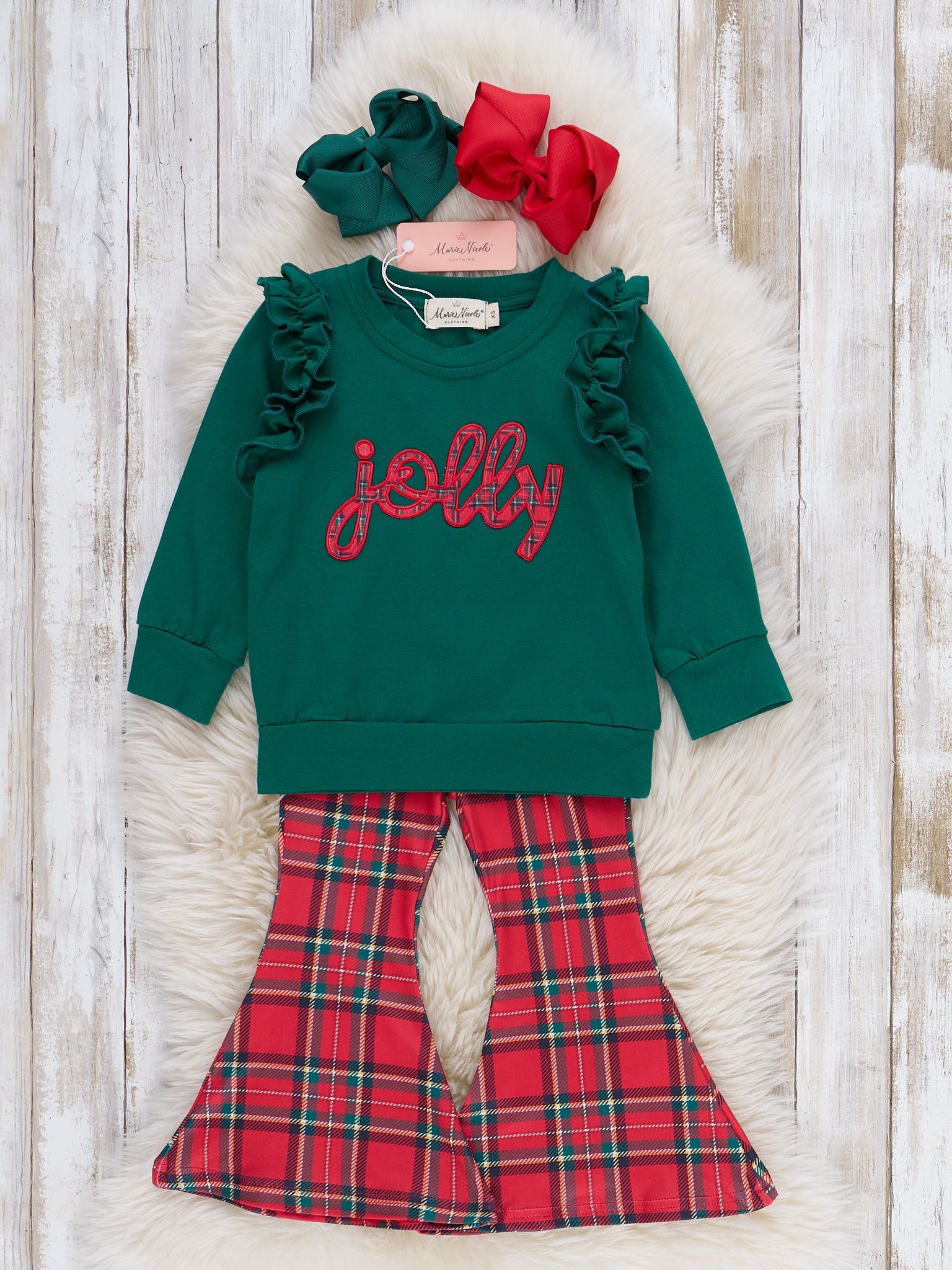 Jolly Dance Embroidered Bell Bottom Outfit - Marie Nicole Clothing