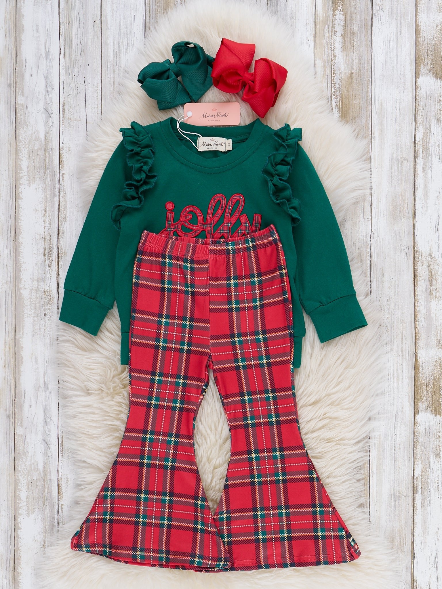 Jolly Dance Embroidered Bell Bottom Outfit - Marie Nicole Clothing