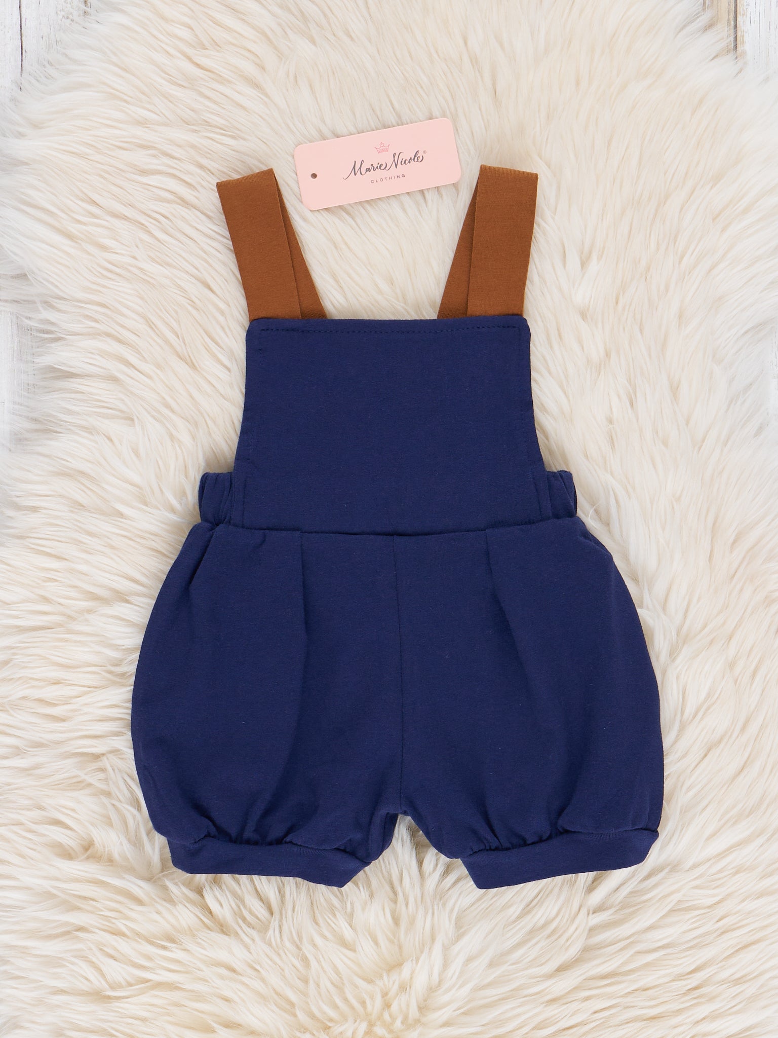 Pleated Overalls - Navy - Marie Nicole Clothing