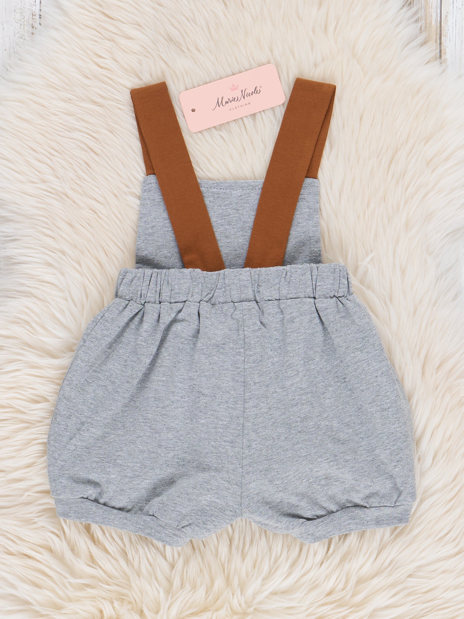 Pleated Overalls - Grey - Marie Nicole Clothing
