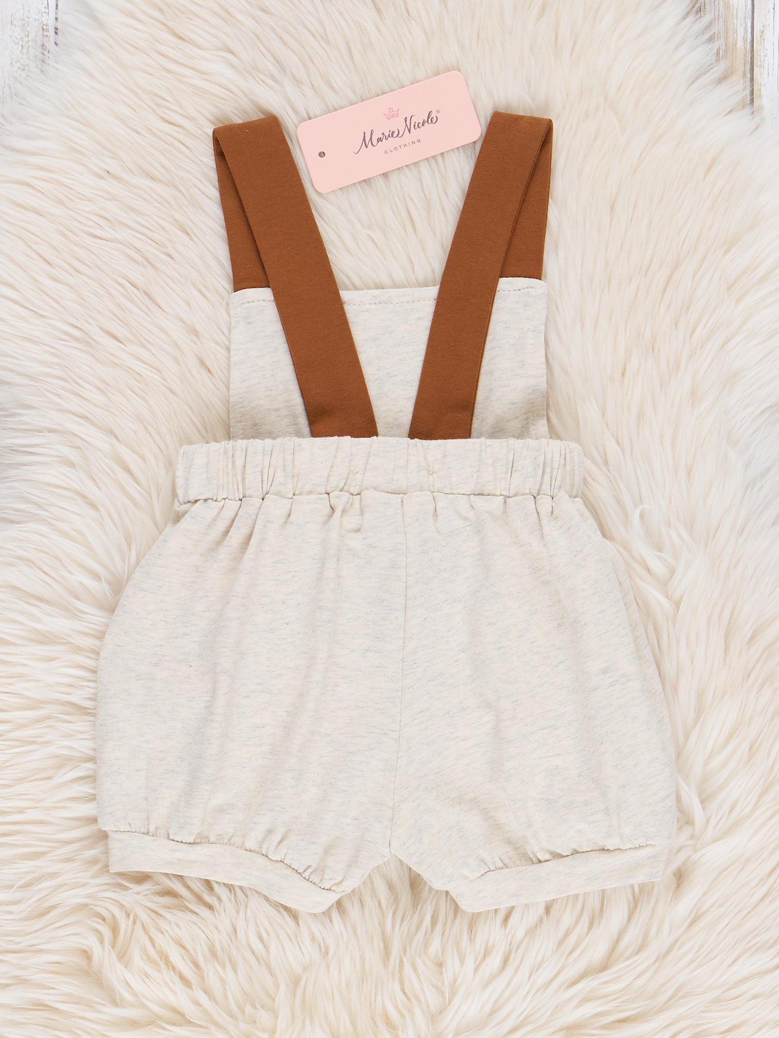 Pleated Overalls - Oatmeal - Marie Nicole Clothing