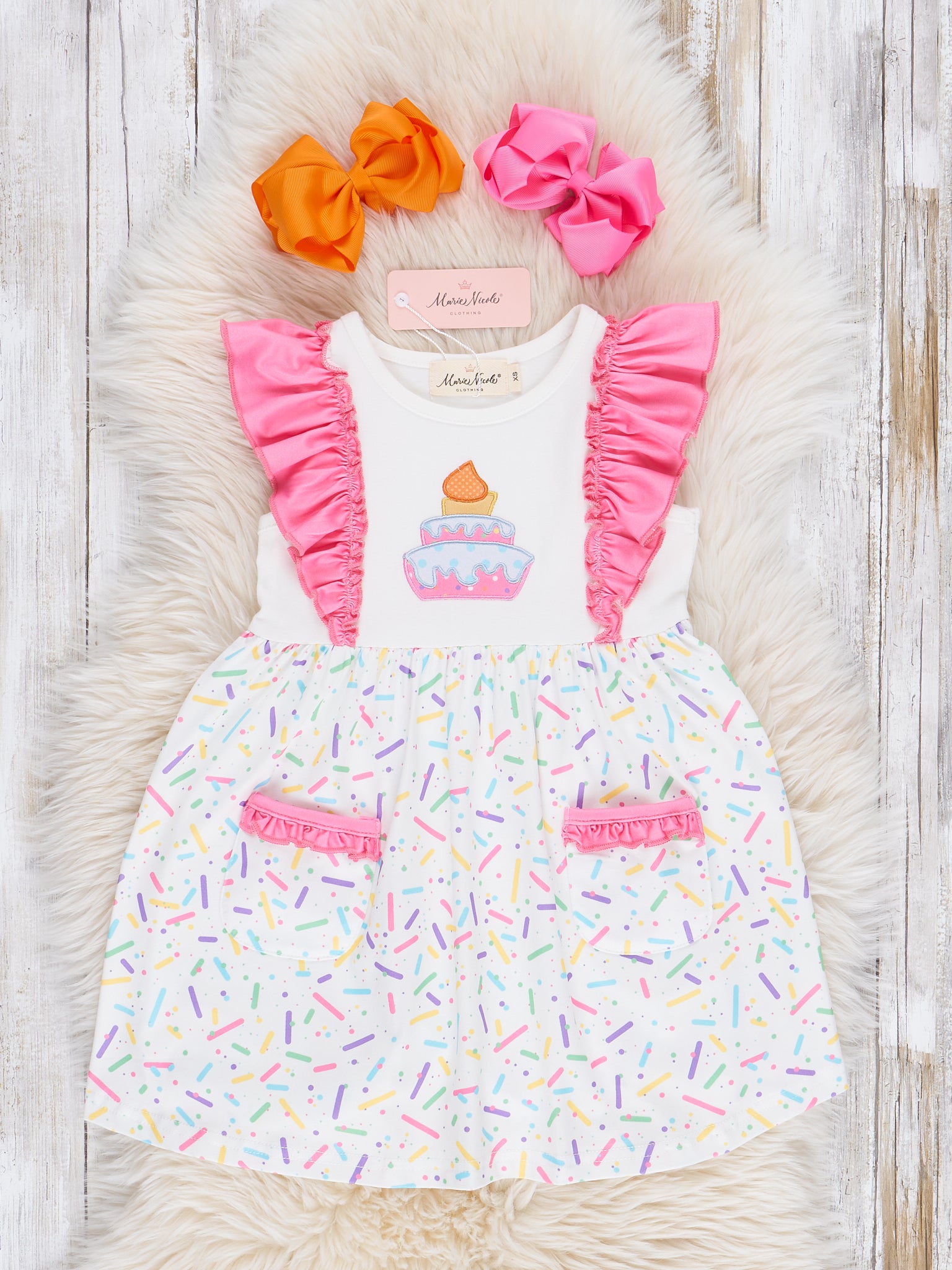 Birthday Sprinkles Ruffle Dress - Marie Nicole Clothing