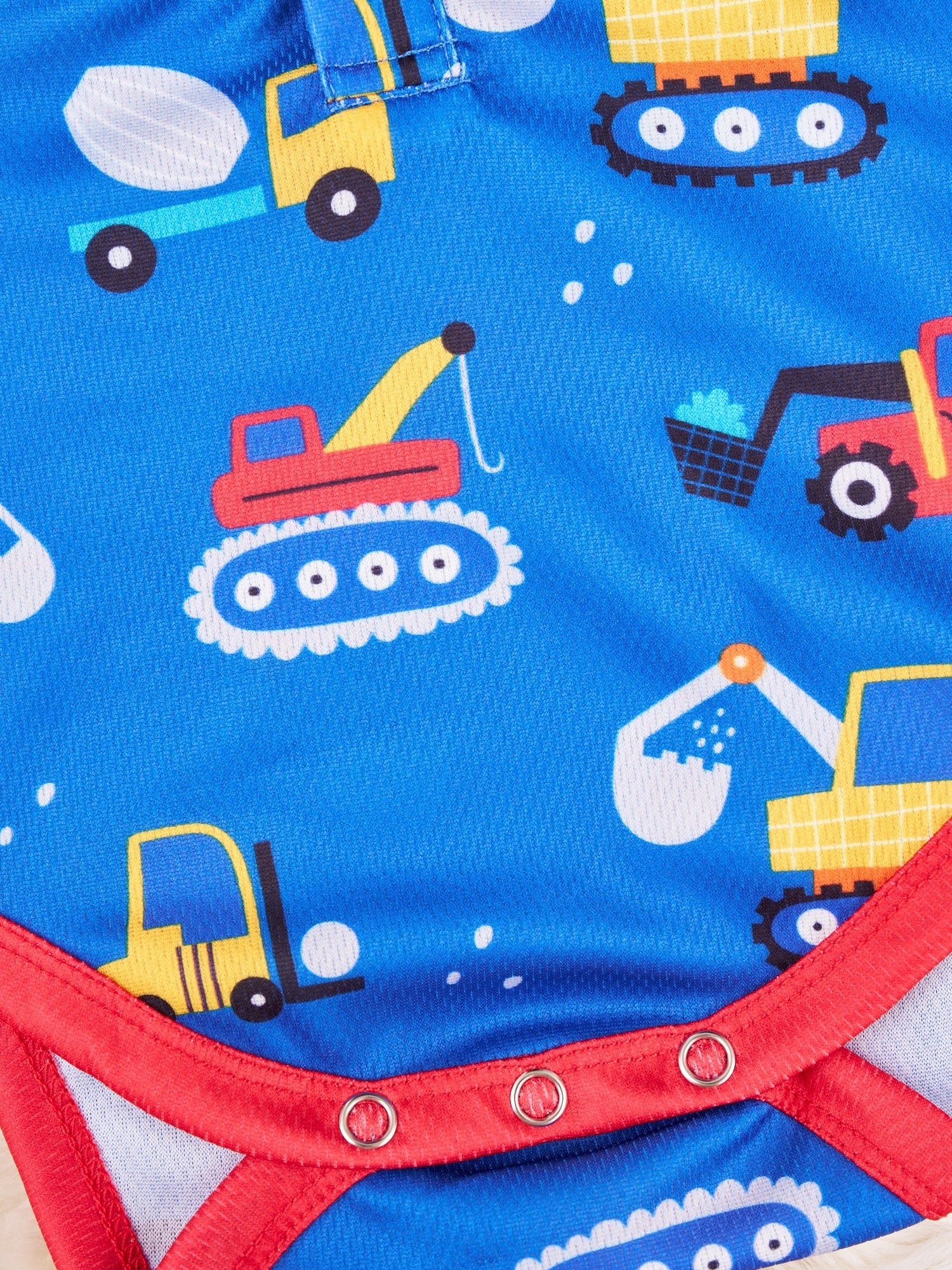 Blue Construction Polo Romper - Marie Nicole Clothing