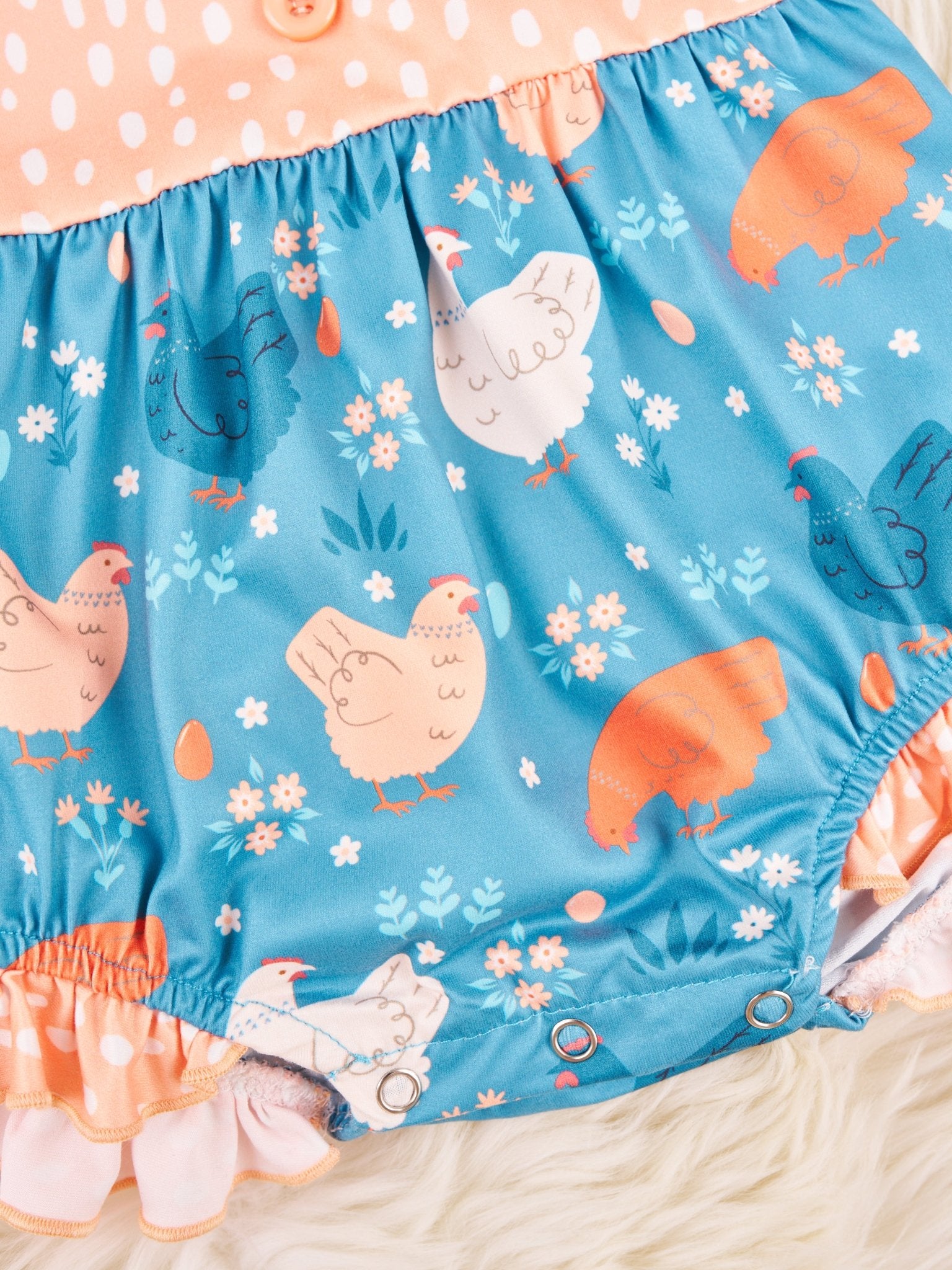 Summer Chicken Ruffle Bubble Romper - Marie Nicole Clothing