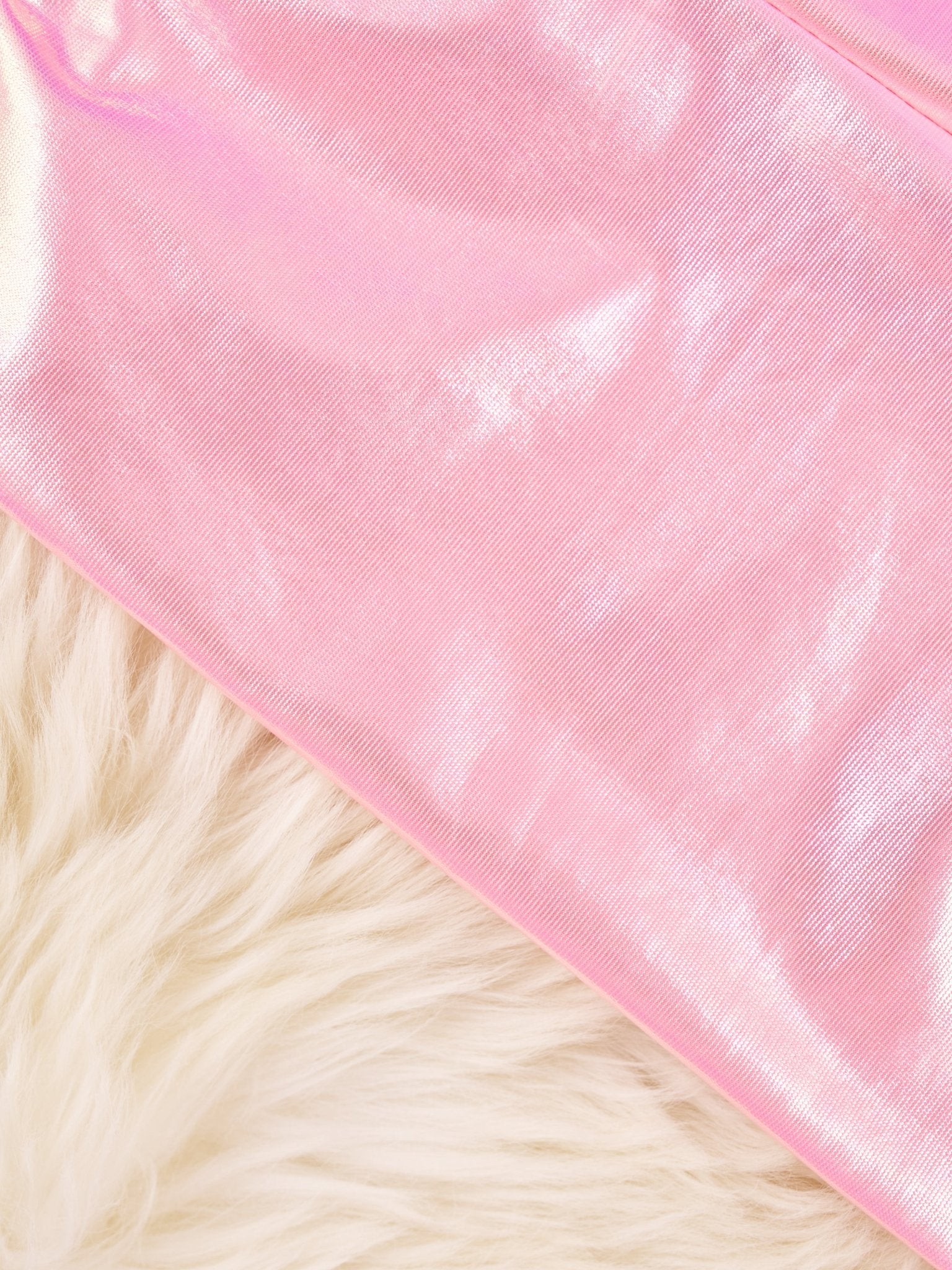 Pink Holographic Long Biker Shorts - Marie Nicole Clothing