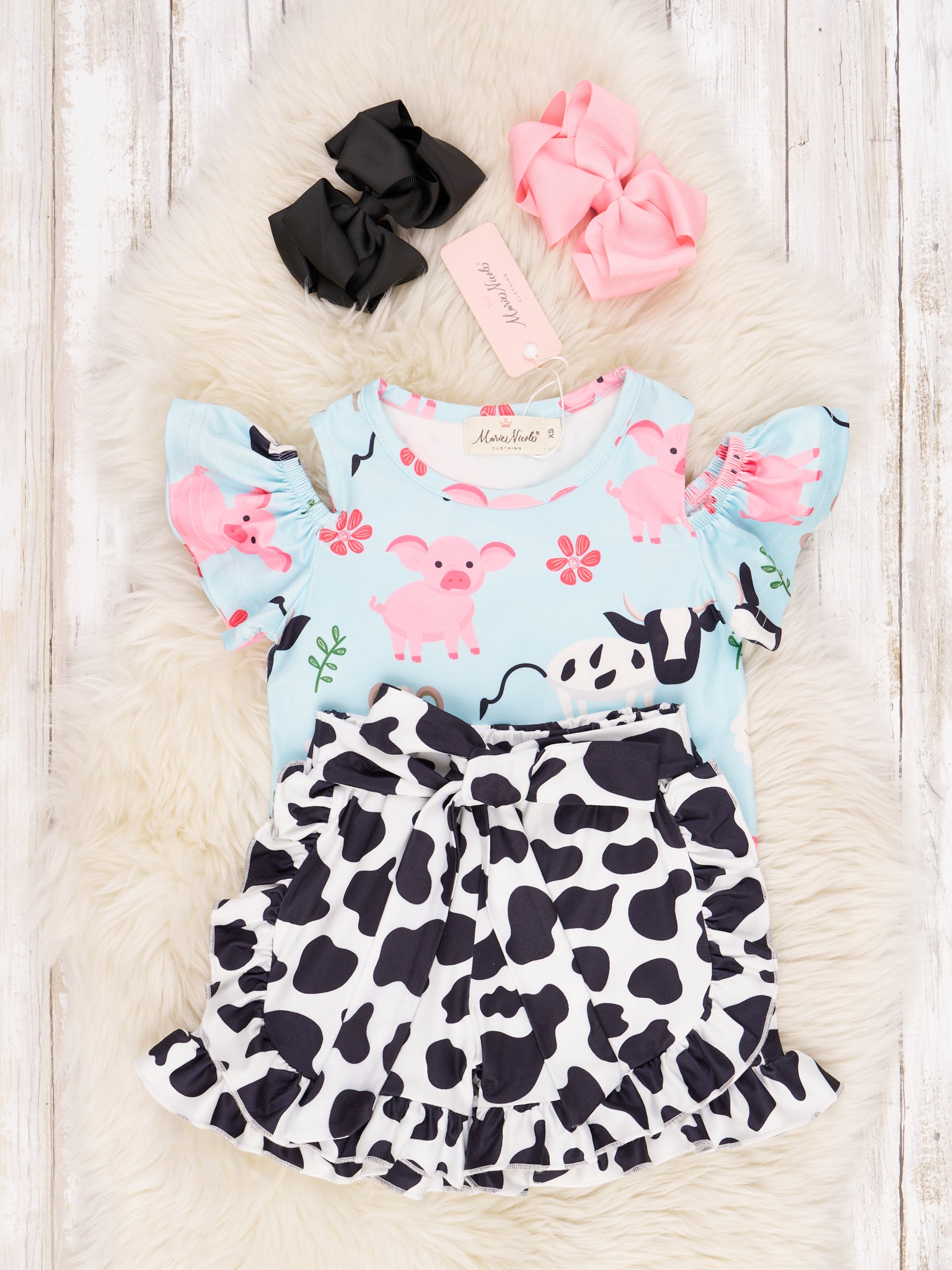 Farm Animal Ruffle Outfit - Marie Nicole Clothing