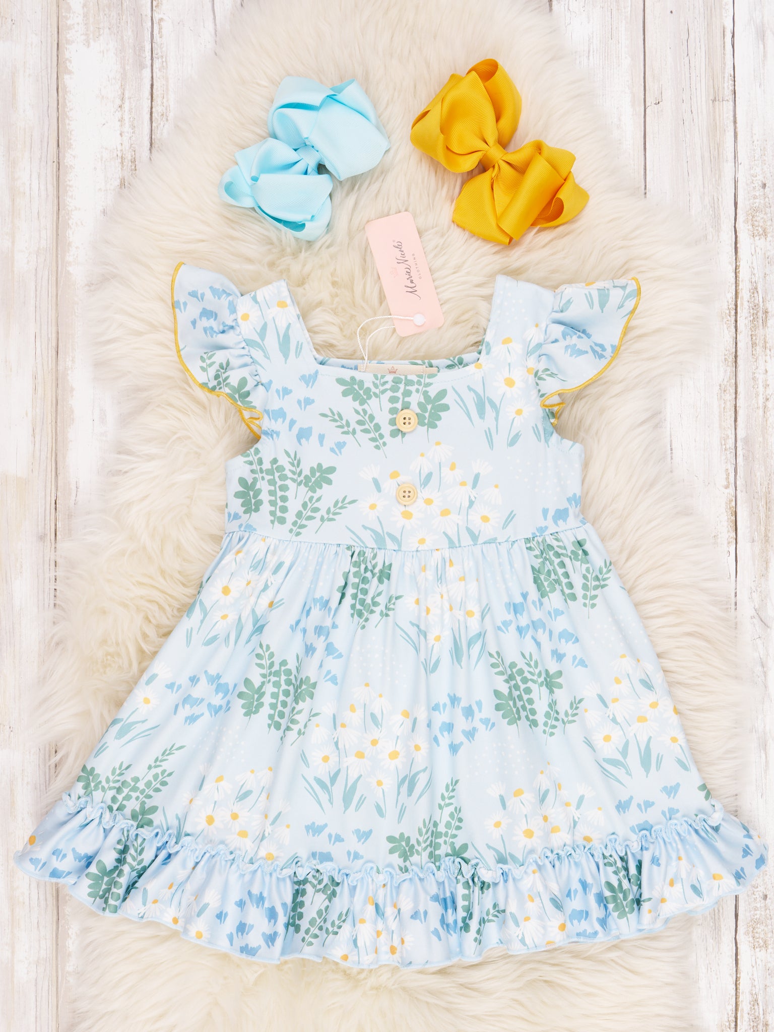 Summer Daisy Ruffle Dress - Marie Nicole Clothing
