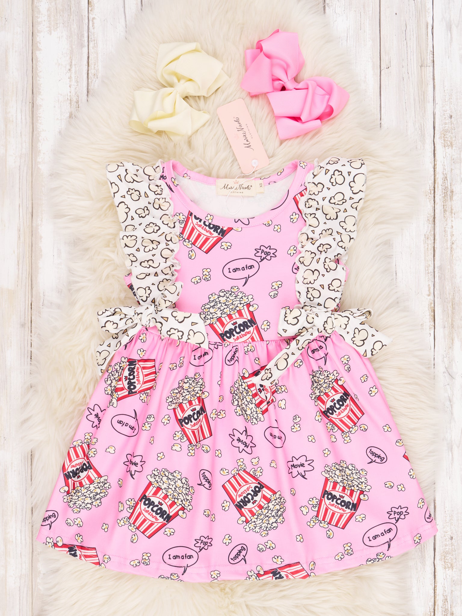 Popcorn Bucket Ruffle Dress - Marie Nicole Clothing
