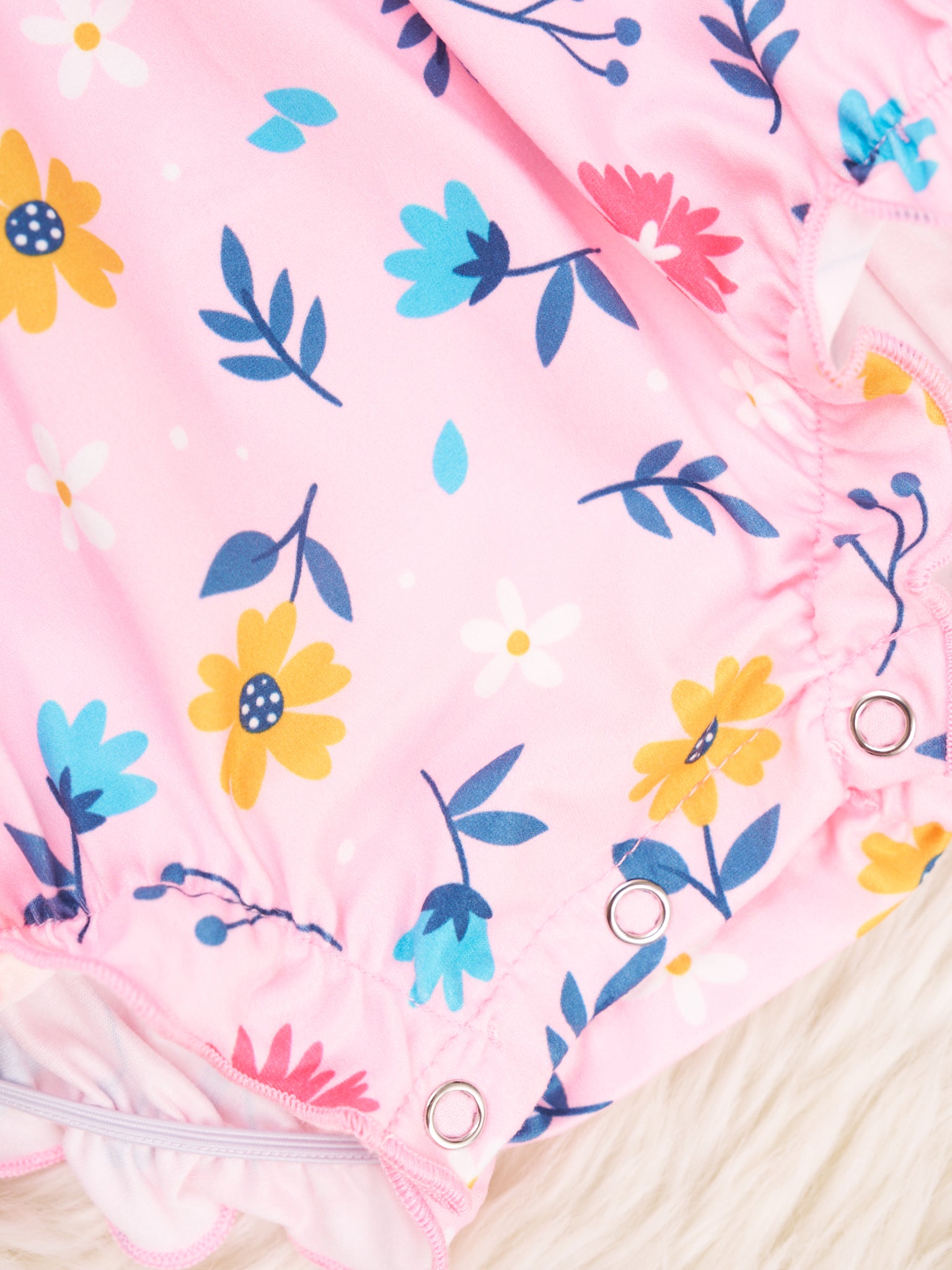 Floral Tank Bow Ruffle Romper - Marie Nicole Clothing