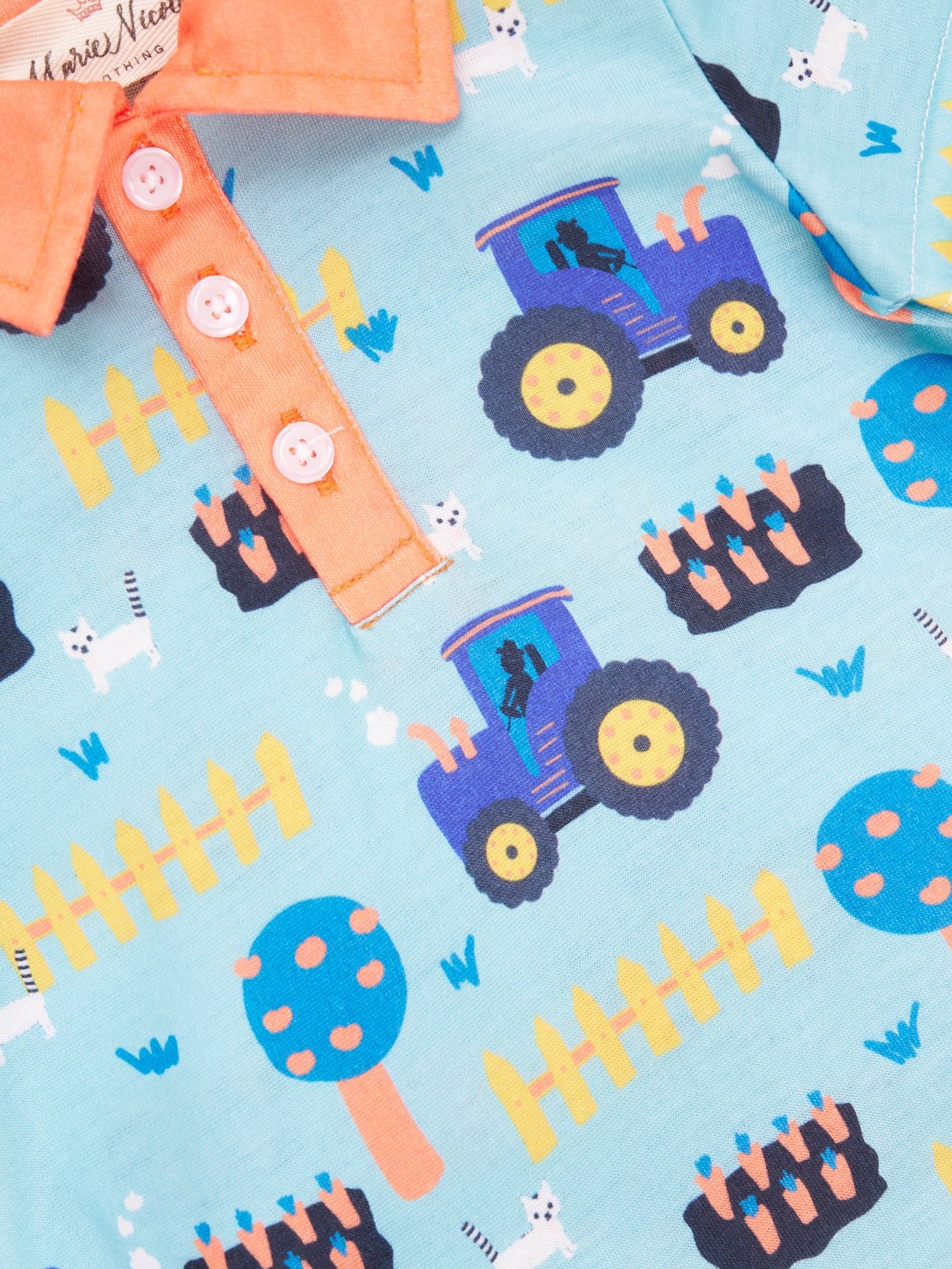 Farm Life Polo Romper - Marie Nicole Clothing