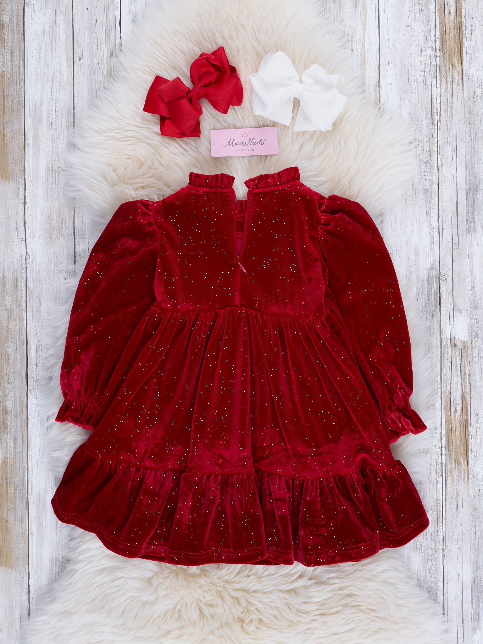Red Velvet Dress - Marie Nicole Clothing