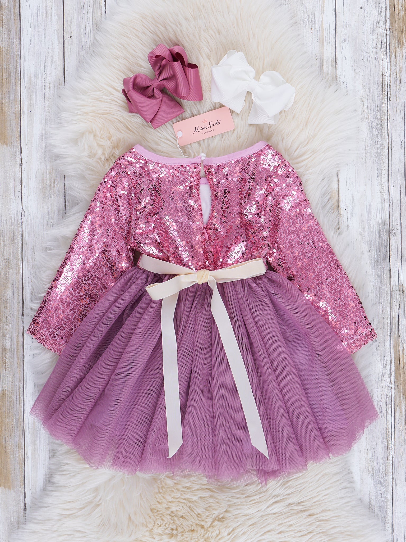 Deep Rose Sparkle Party Tulle Dress - Marie Nicole Clothing