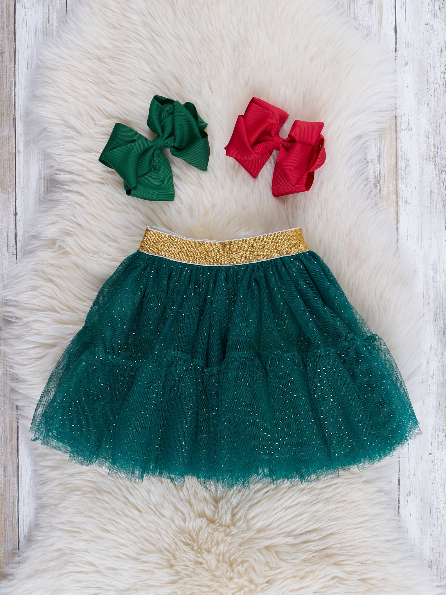 Christmas Tree Tractor Outfit w/ Tulle Skirt - Marie Nicole Clothing