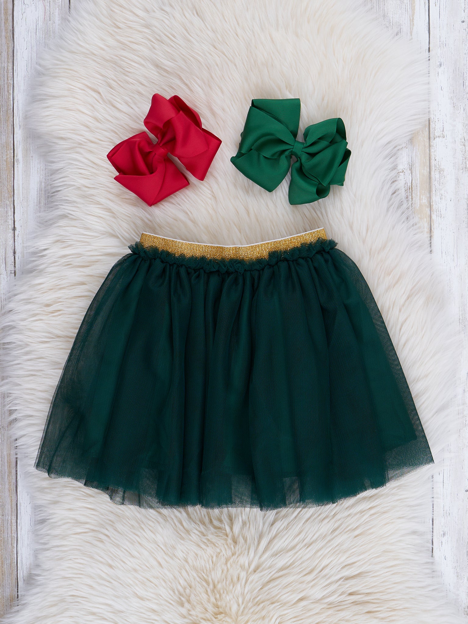 Plaid Embroidered Gingerbread Outfit w/ Tulle Skirt - Marie Nicole Clothing