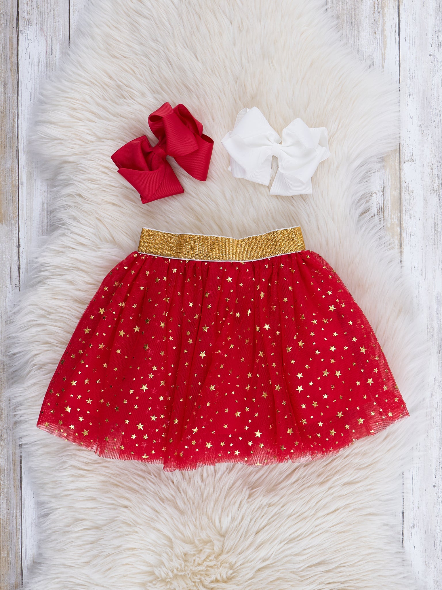 Red & White Snow Girl Sparkle Tulle Outfit - Marie Nicole Clothing