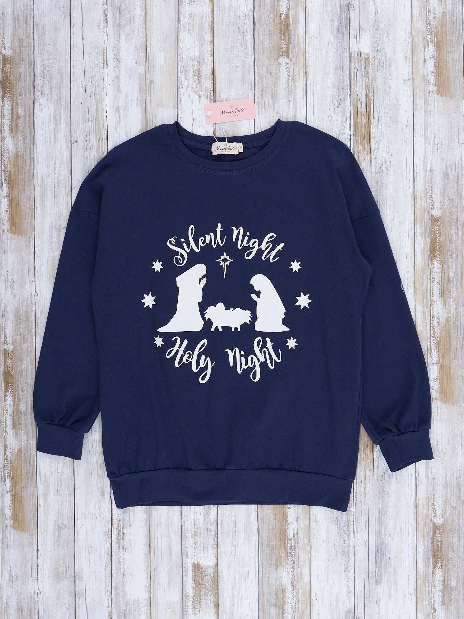 Mom & Me Navy "Silent Night" Crew Neck Shirt - Marie Nicole Clothing