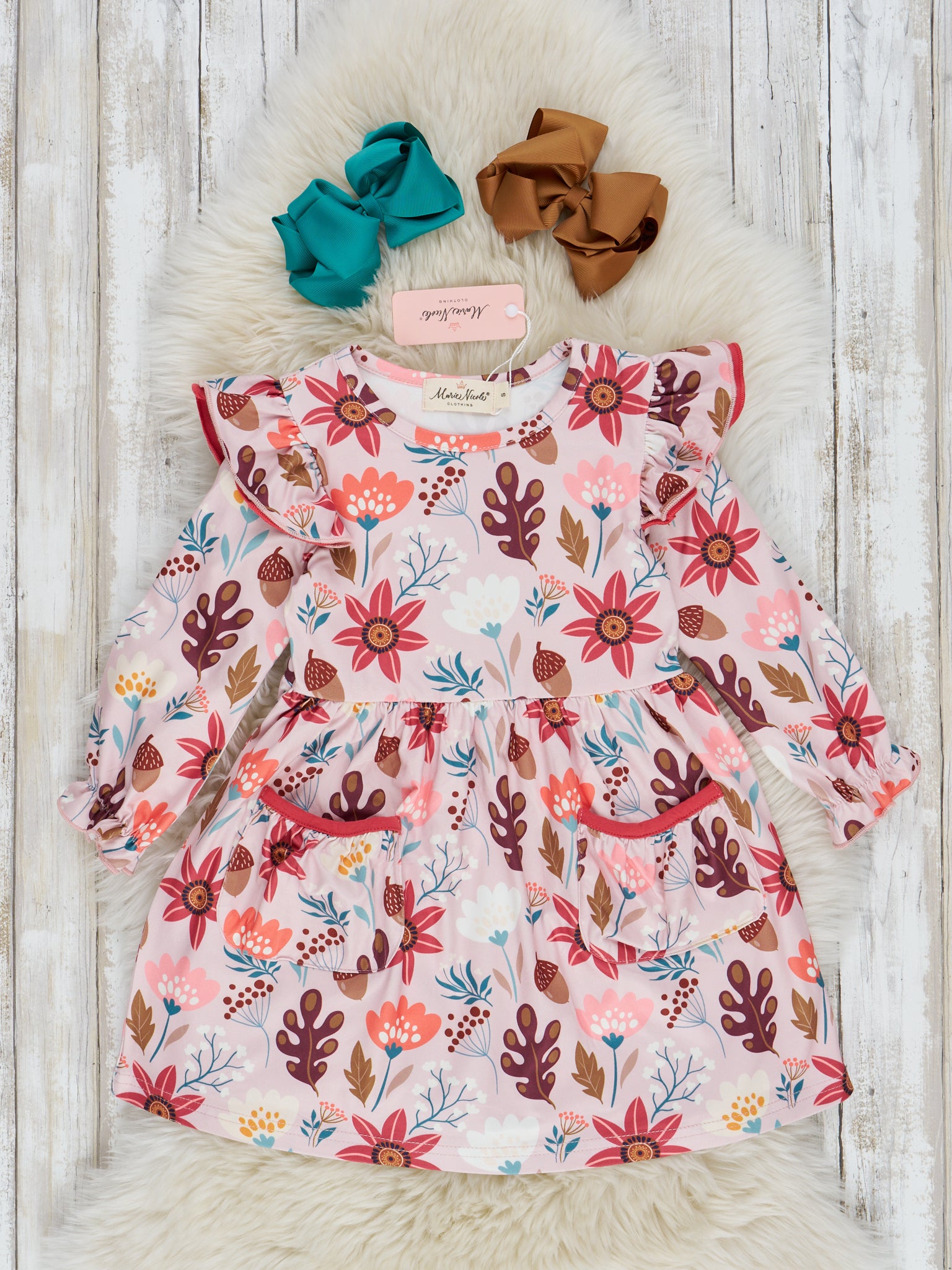 Ruby Floral Ruffle Dress - Marie Nicole Clothing