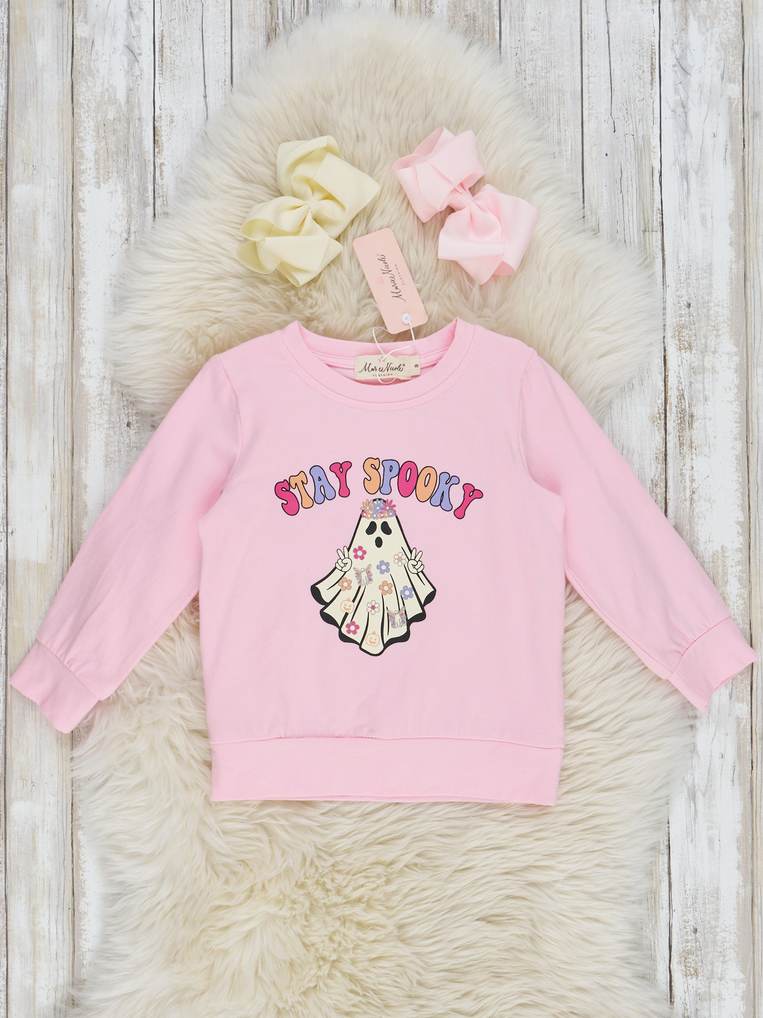 Light Pink "Stay Spooky" Top - Marie Nicole Clothing