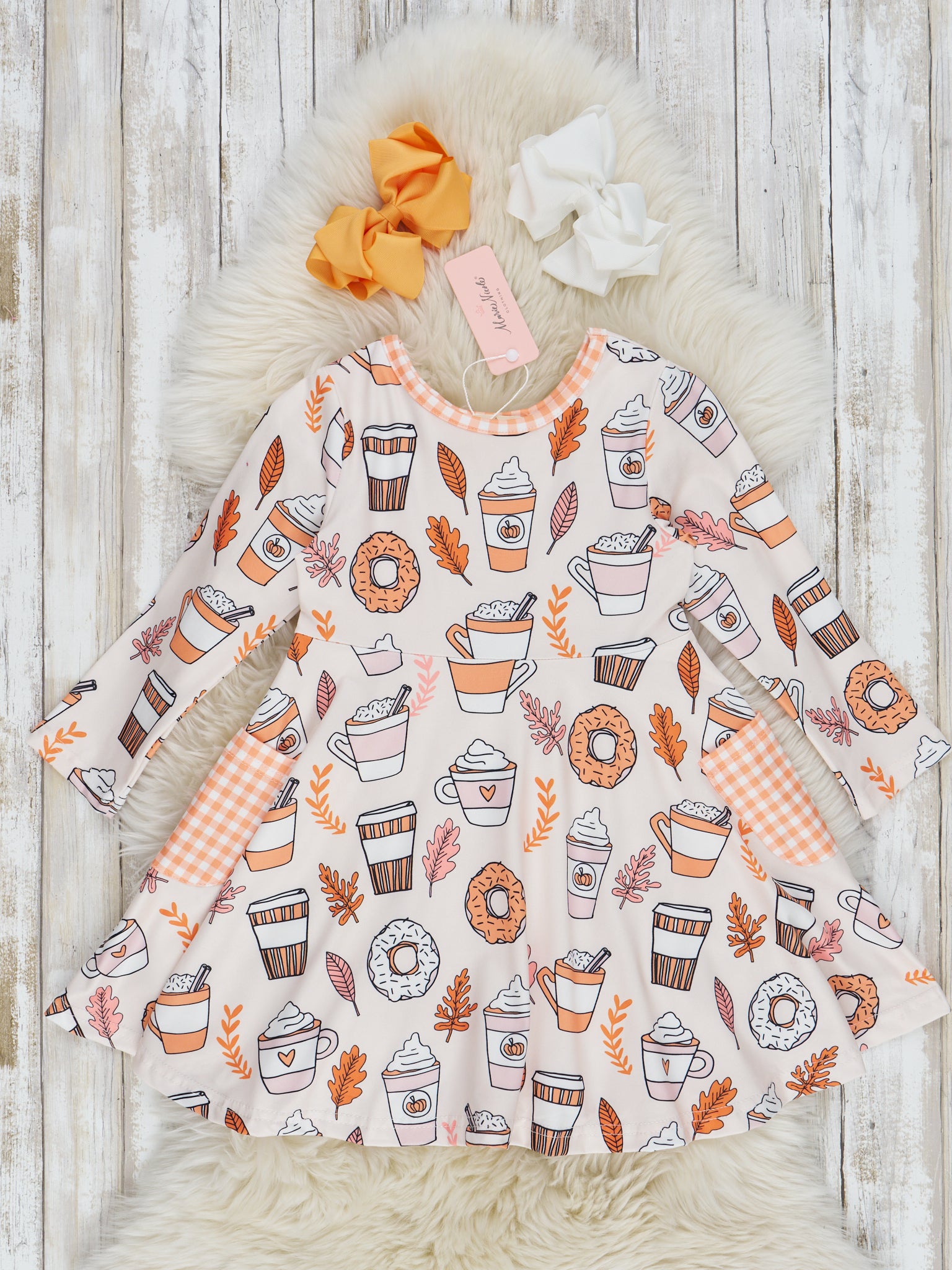 Sweet Maple & Cider Gingham Ruffle Dress - Marie Nicole Clothing