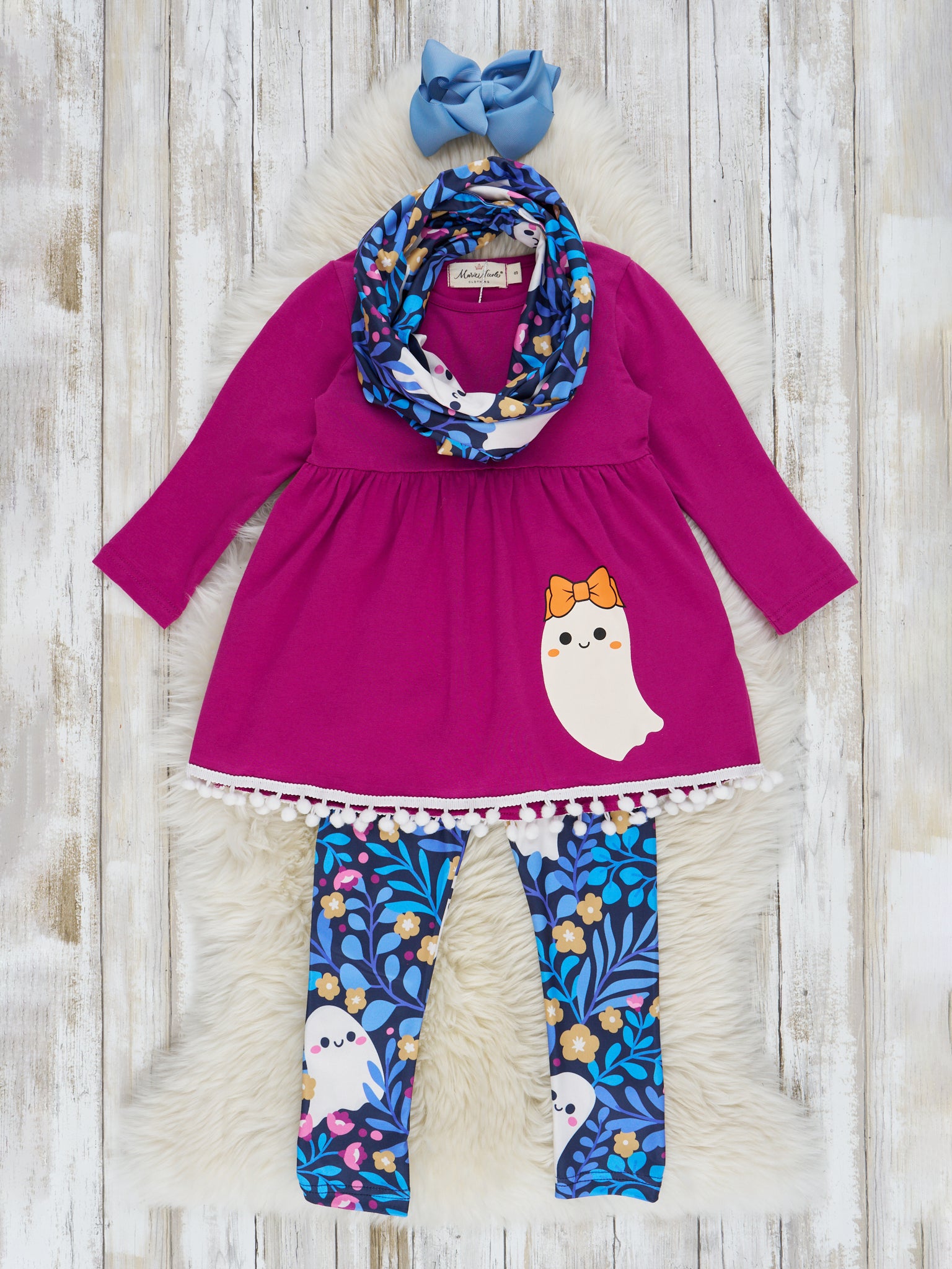 Magenta & Navy Floral Ghost Outfit - Marie Nicole Clothing