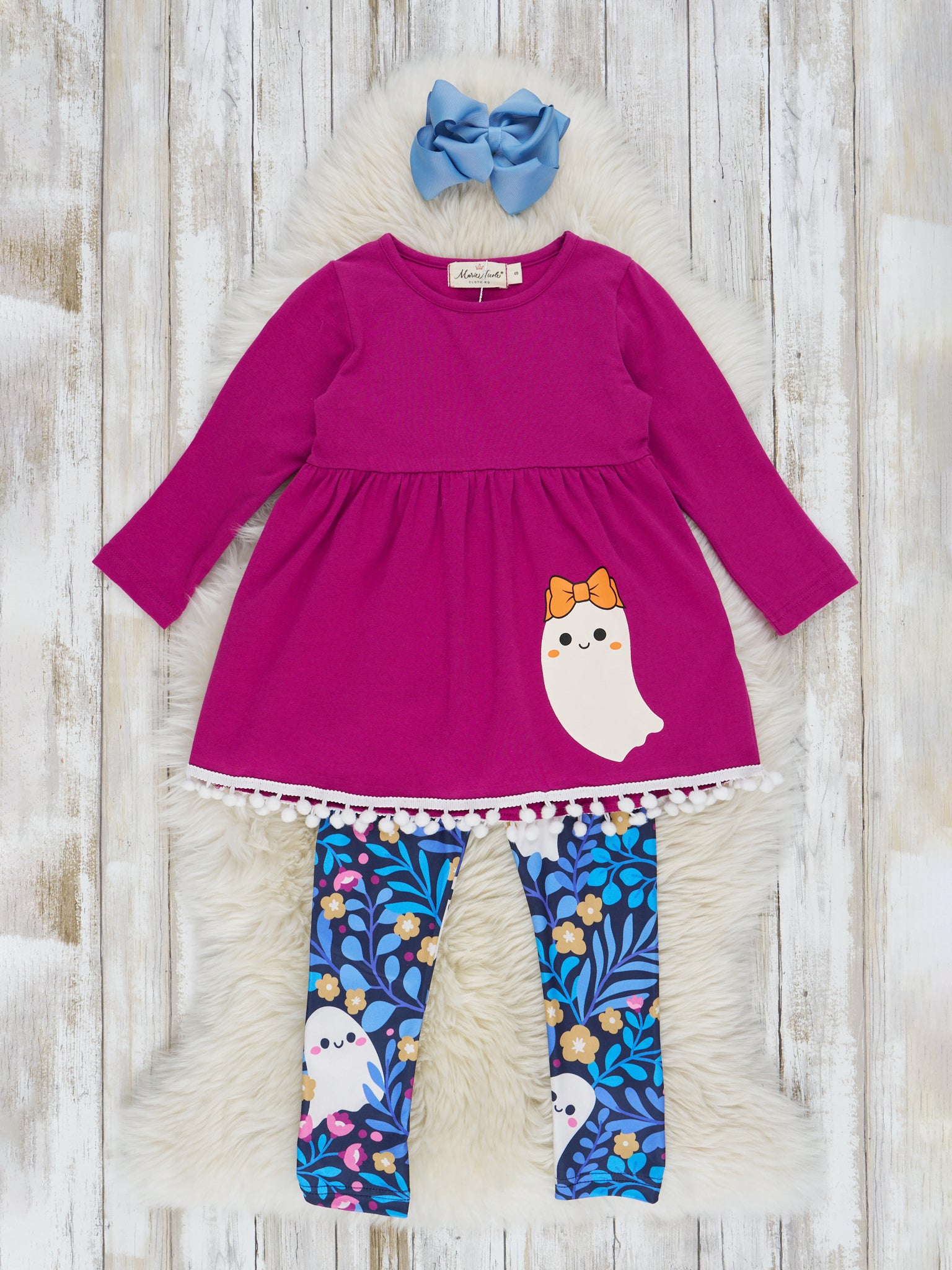 Magenta & Navy Floral Ghost Outfit - Marie Nicole Clothing
