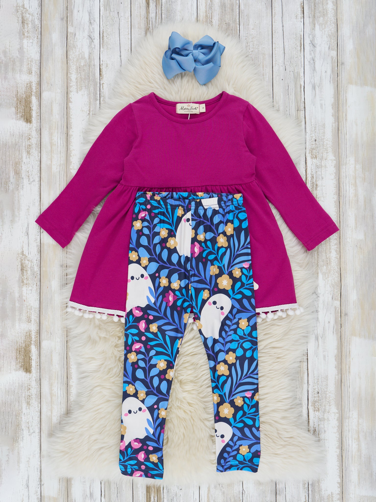Magenta & Navy Floral Ghost Outfit - Marie Nicole Clothing
