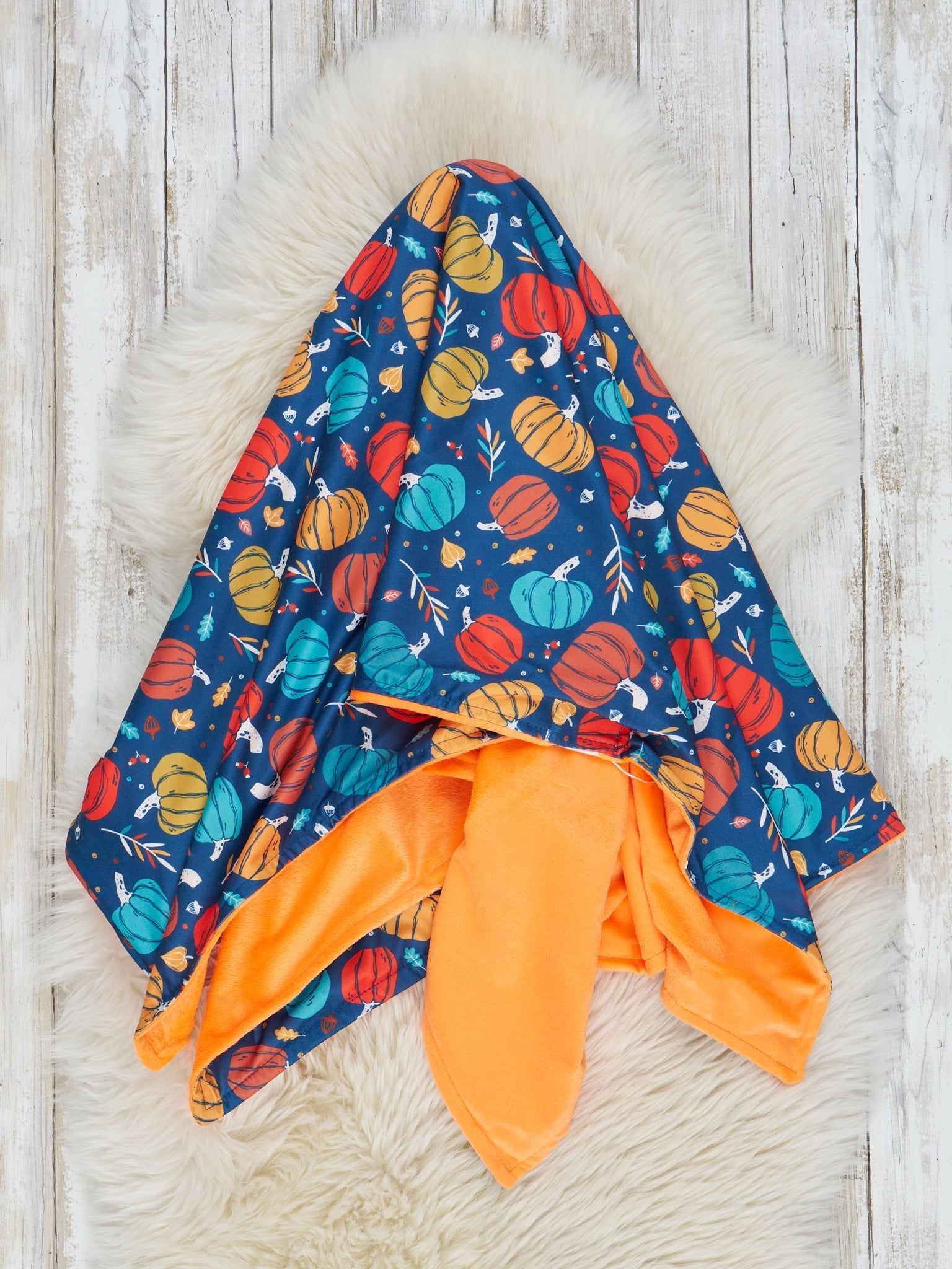 Bright Pumpkin Joy Minky Blanket - Marie Nicole Clothing