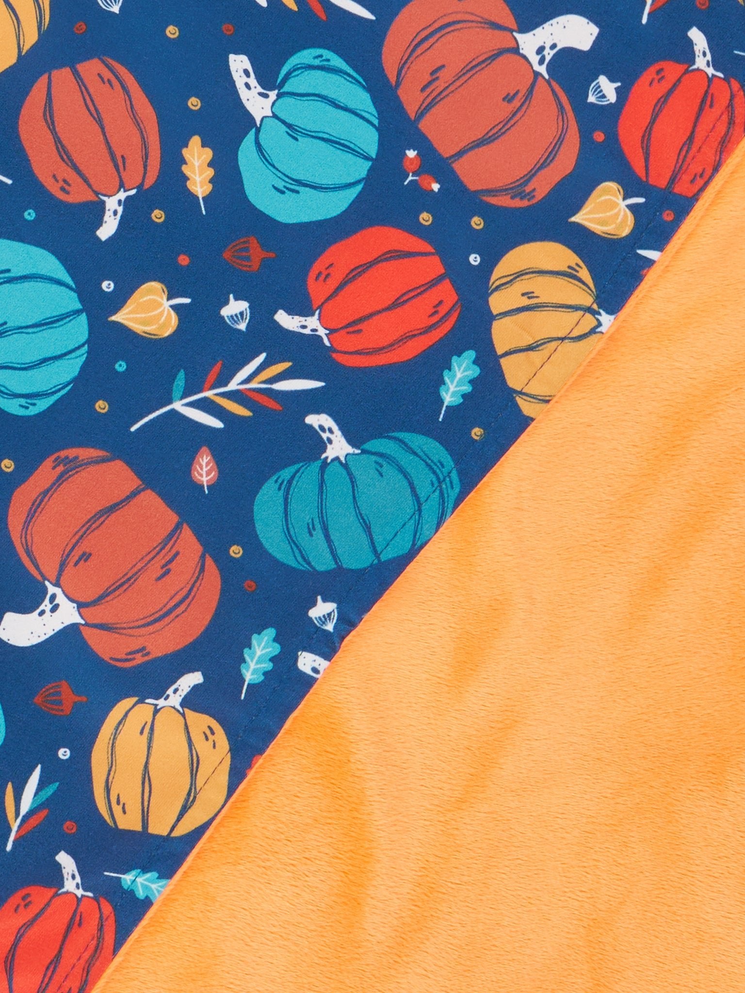 Bright Pumpkin Joy Minky Blanket - Marie Nicole Clothing