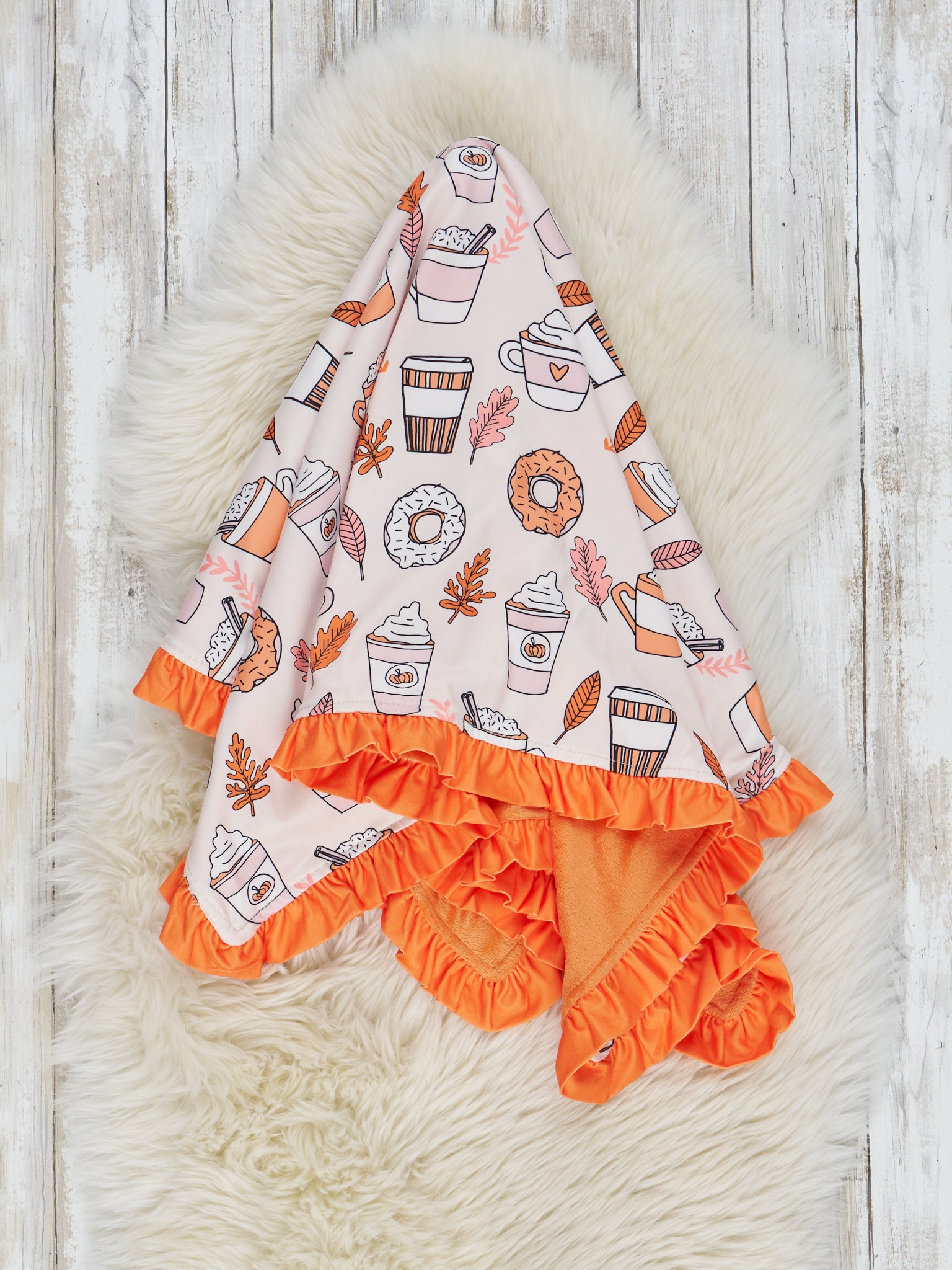 Sweet Maple & Cider Ruffle Minky Blanket - Marie Nicole Clothing