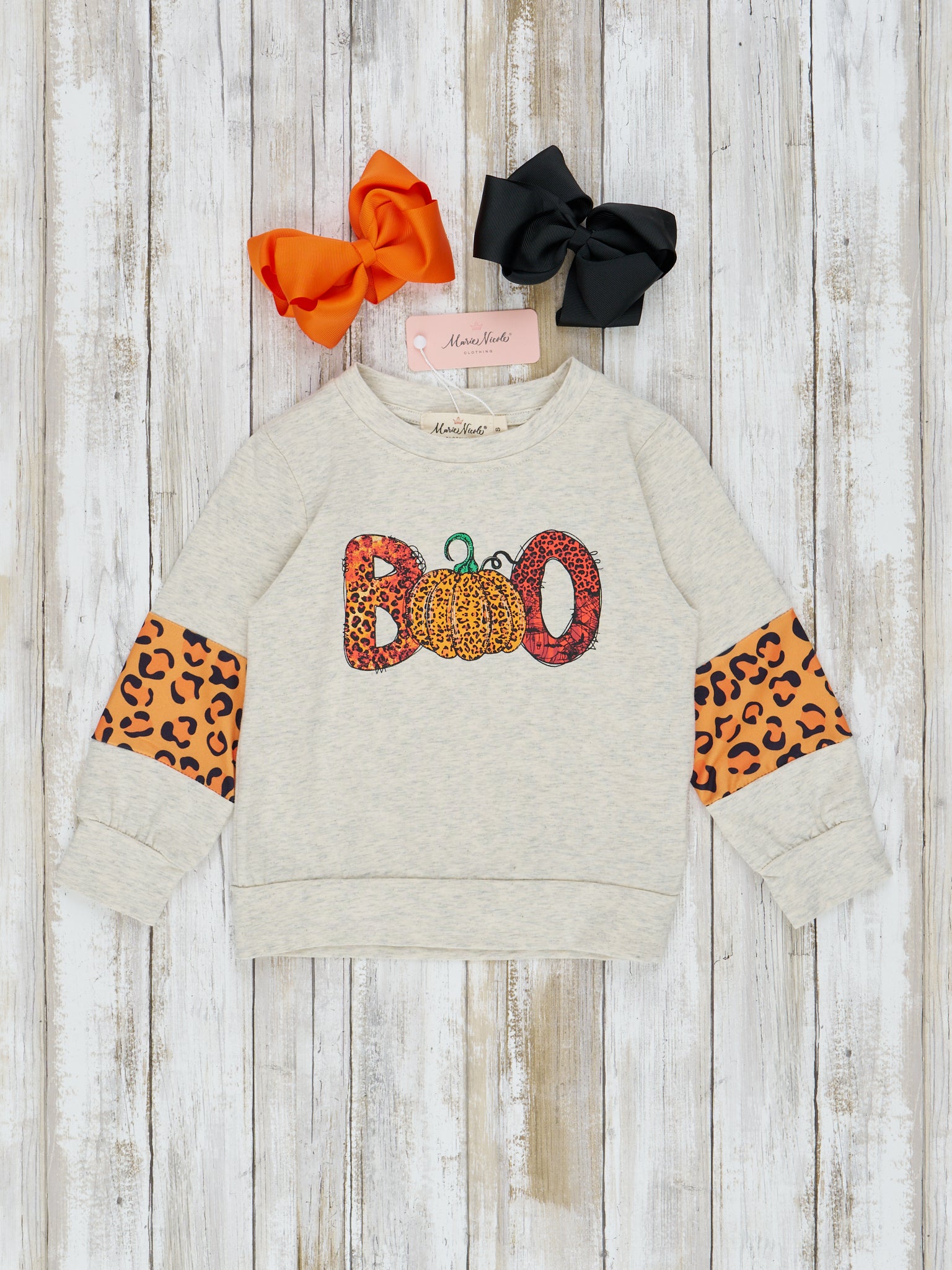 Mom & Me Leopard "Boo" Crewneck - Marie Nicole Clothing