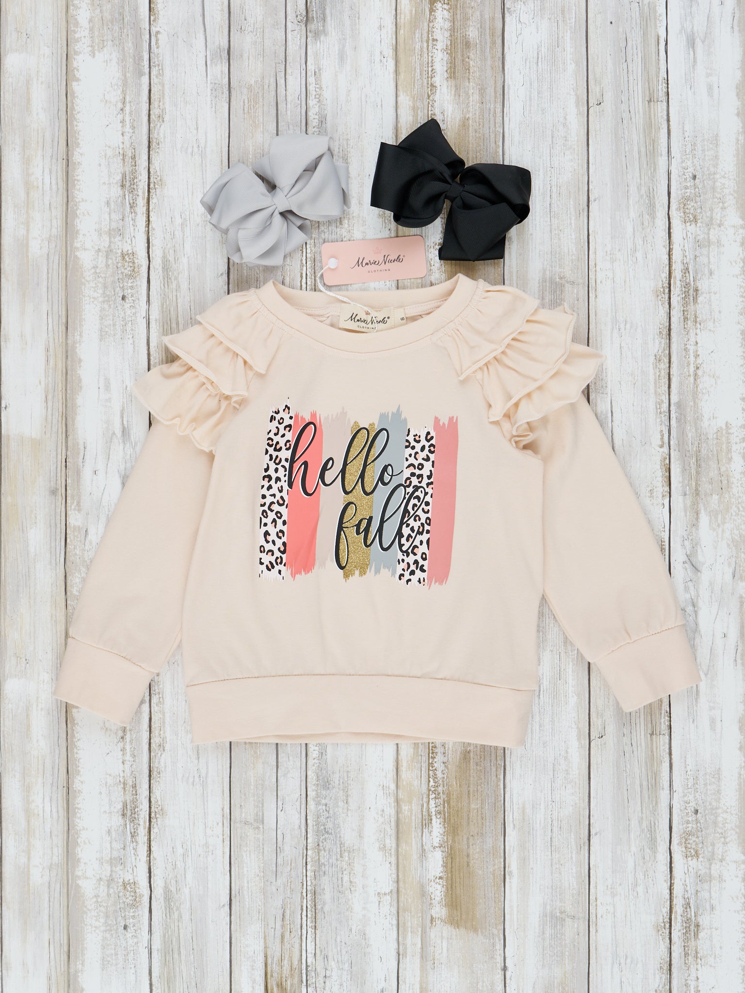Mom & Me "Hello Fall" Ruffle Shirt - Marie Nicole Clothing